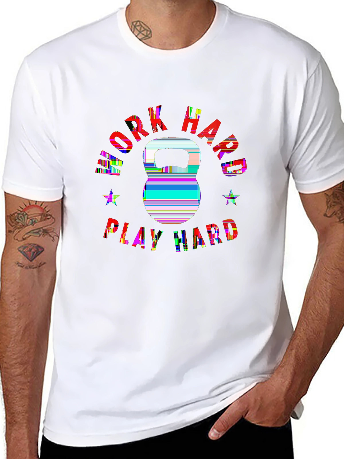 Train Hard Tee – Crossfit themed, kettlebell