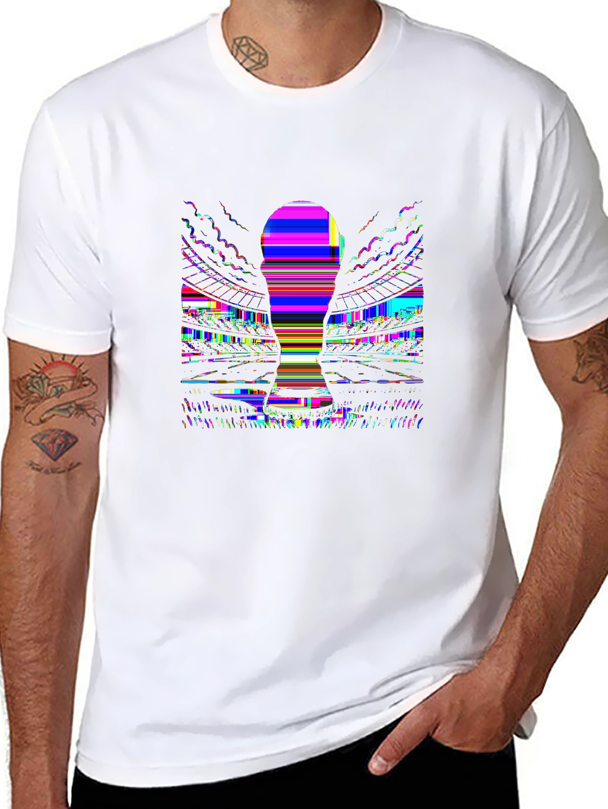 Soccer Fever Tee – Stadium silhouette, goal