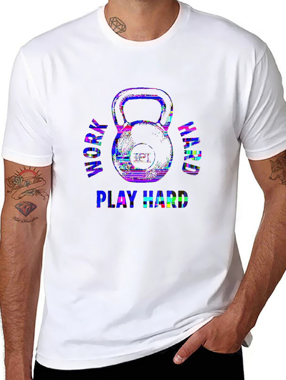 Train Hard Tee – Crossfit themed, kettlebell