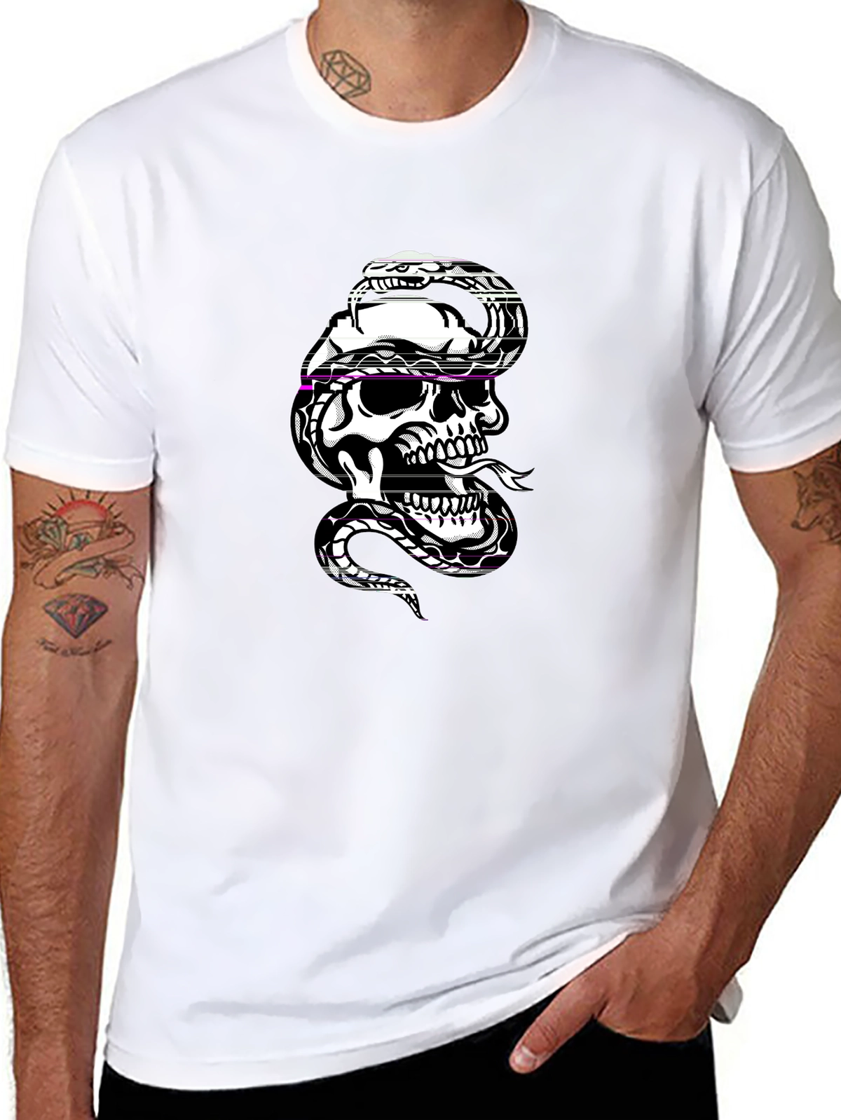 Dark Aesthetic Tee – Skull with snake