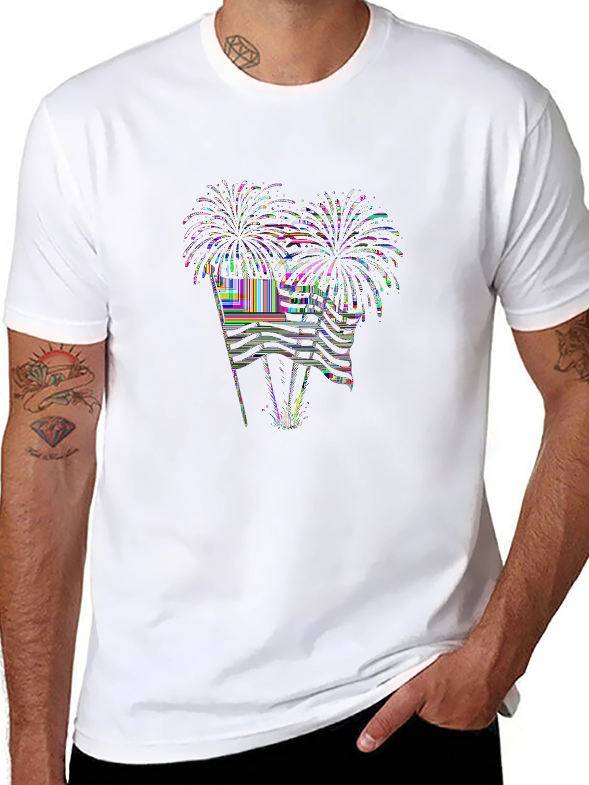 Holiday Spirit Tee – American flag fireworks