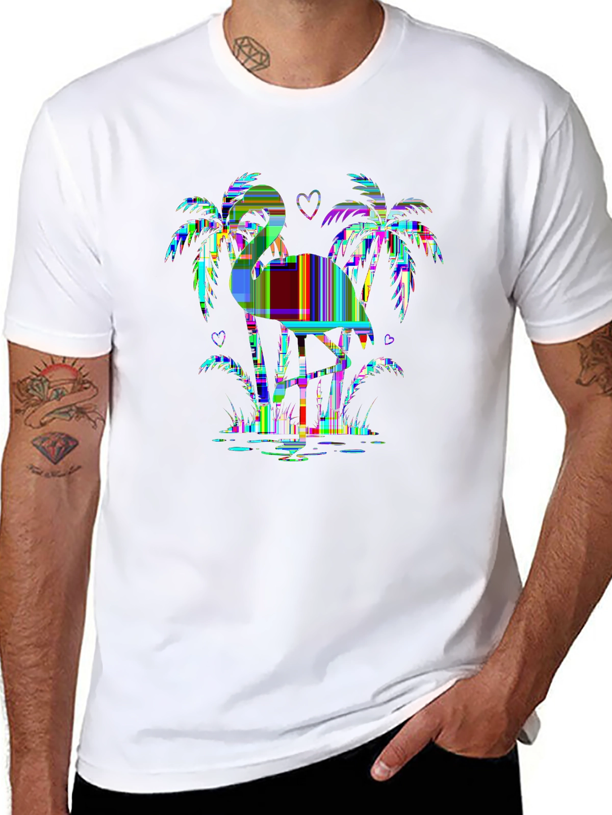 Summer Vibes Tee – Flamingo tropical, 'TROPICAL