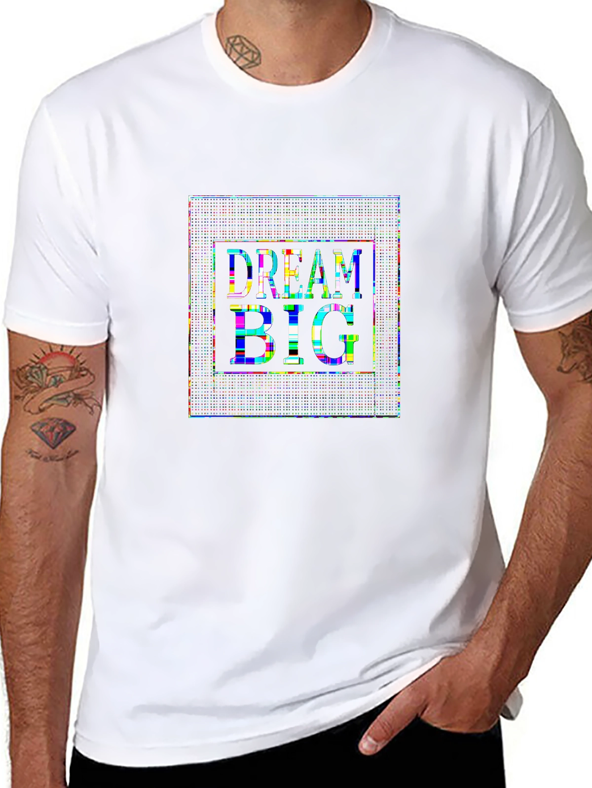 Minimal Statement Tee – Sans-serif 'DREAM BIG'