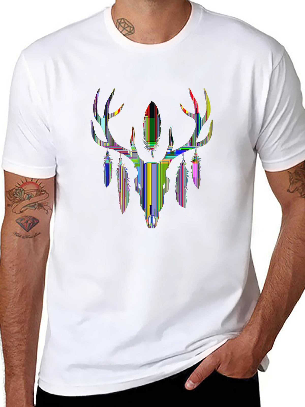 Dark Aesthetic Tee – Deer skull with