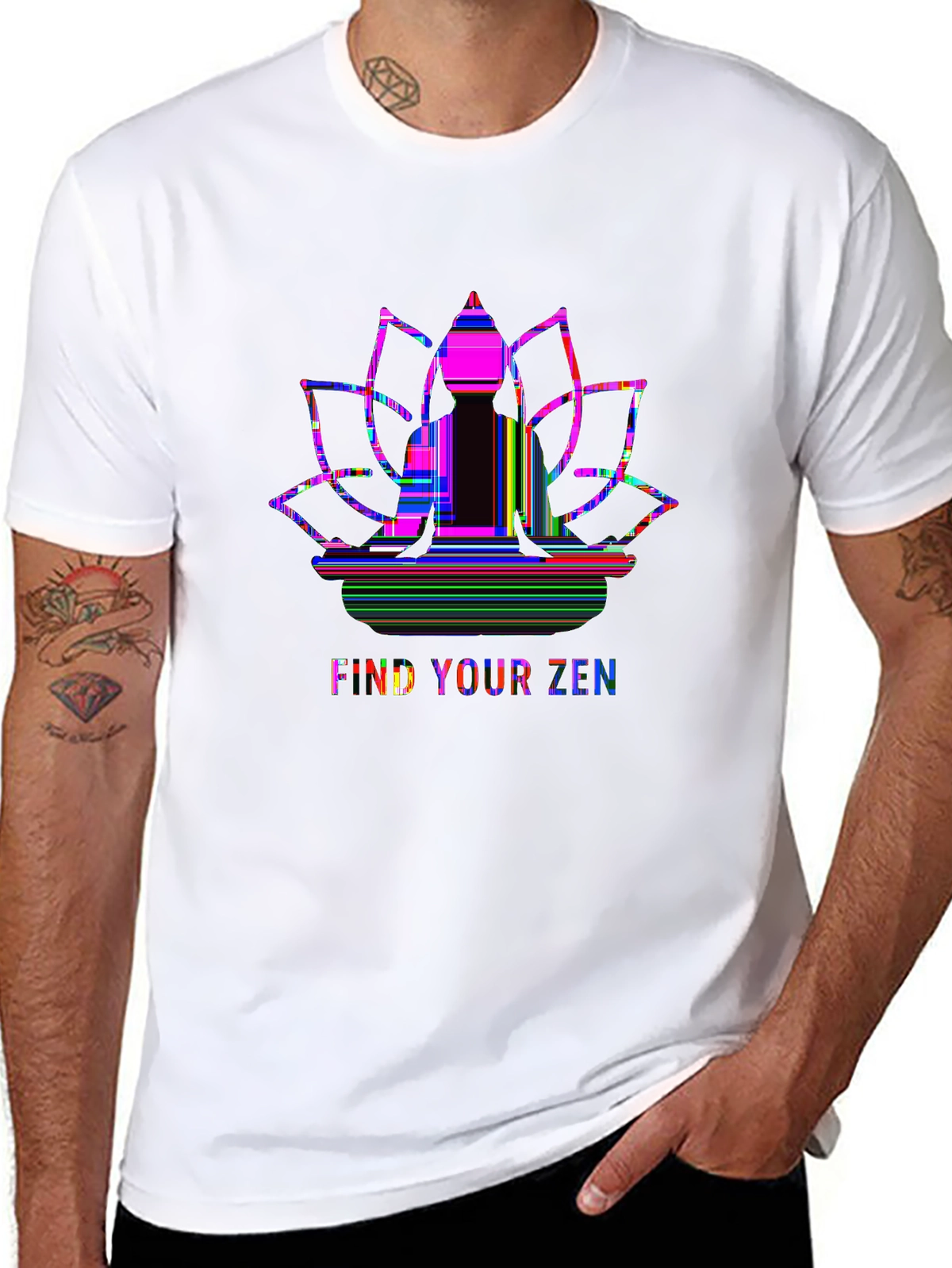 Train Hard Tee – Yoga lotus pose