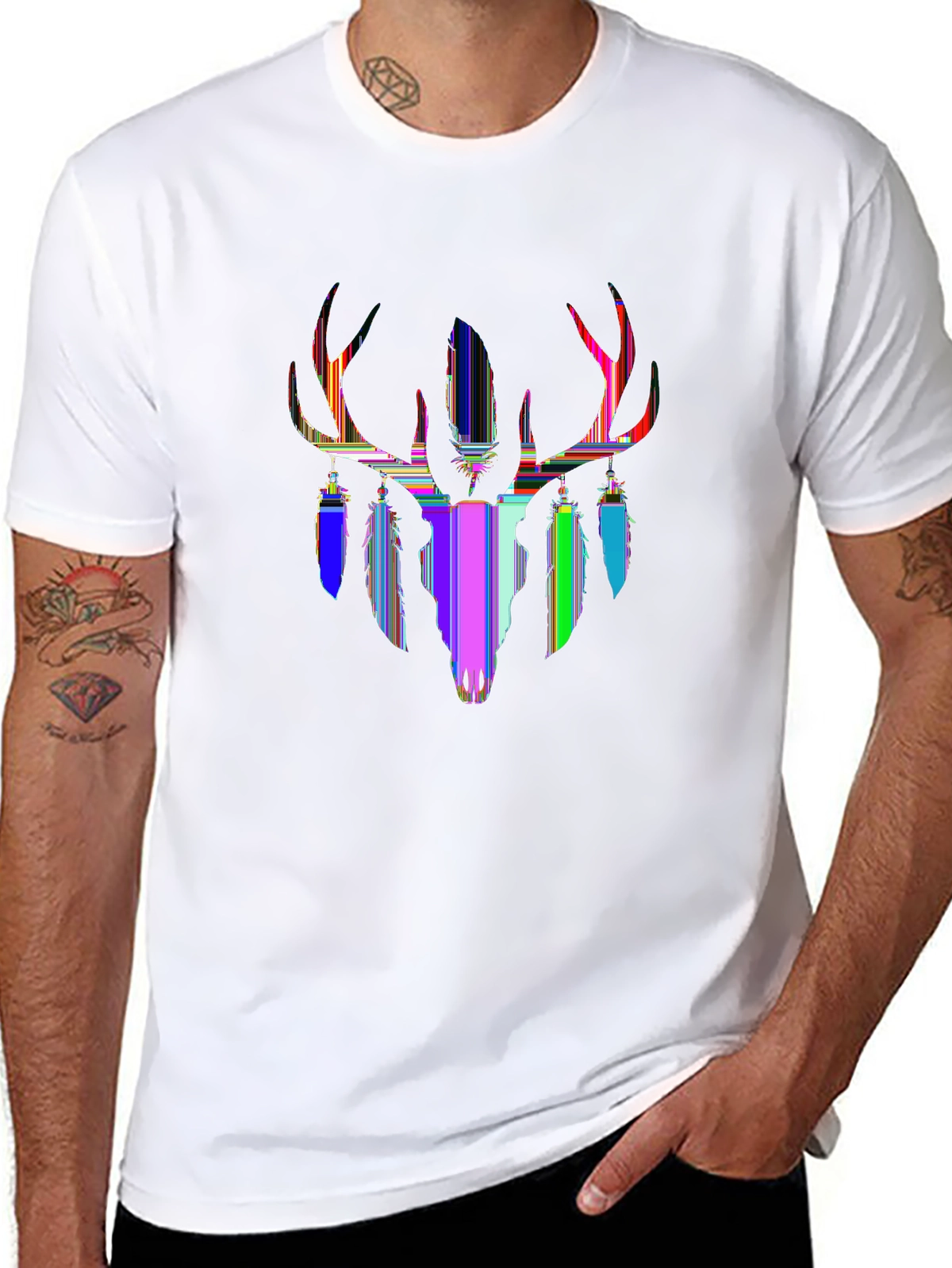 Dark Aesthetic Tee – Deer skull with