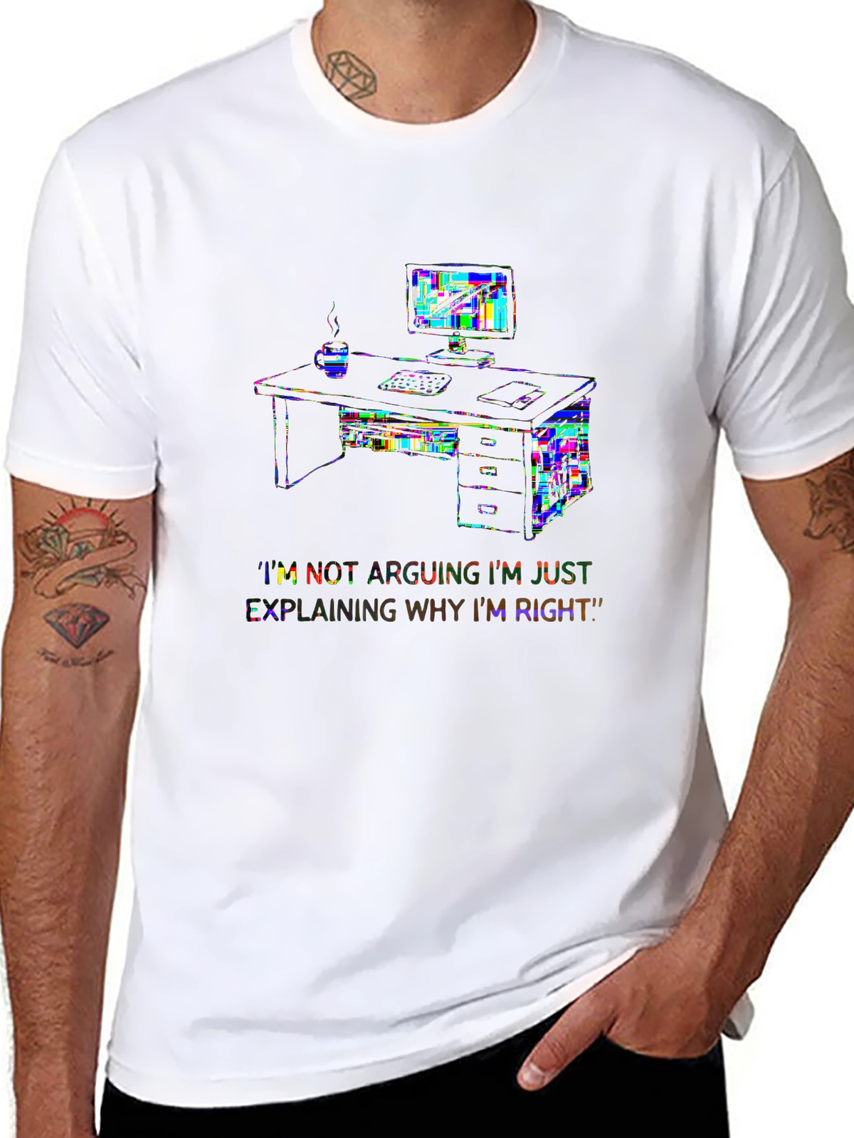 Funny Bone Tee – Office desk with