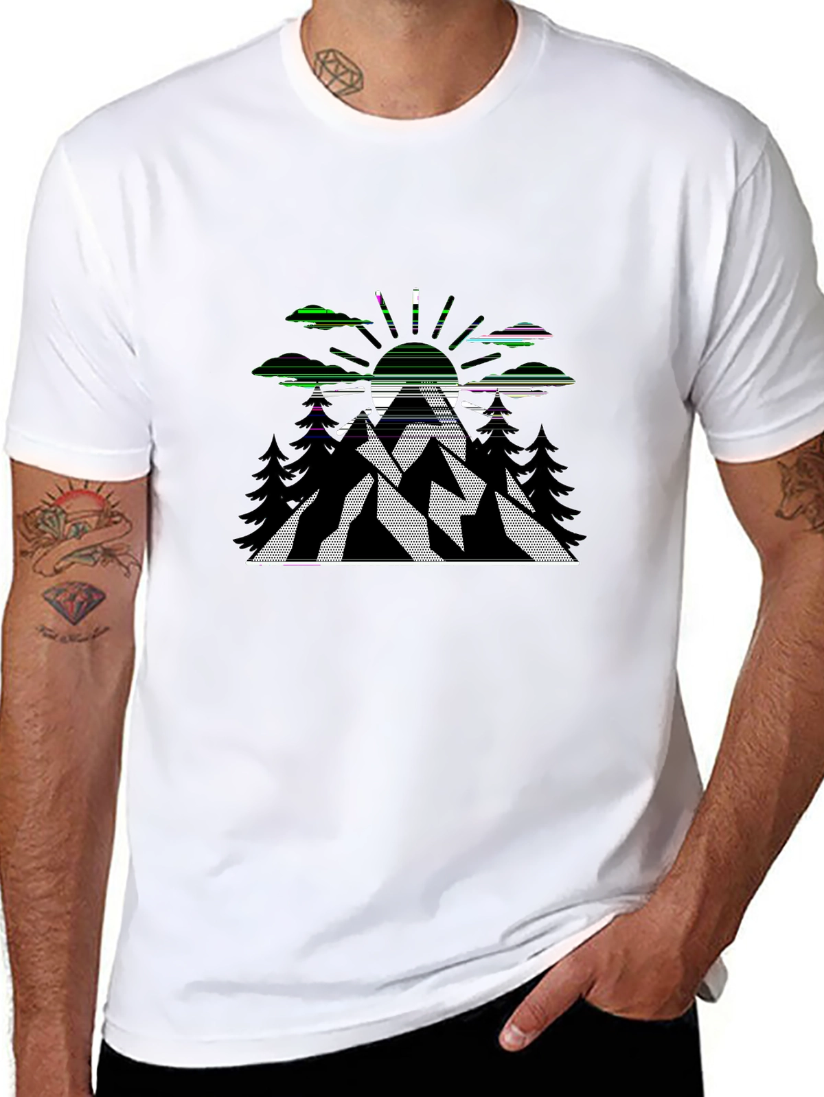 Wild Explorer Tee – Mountain peak geometric