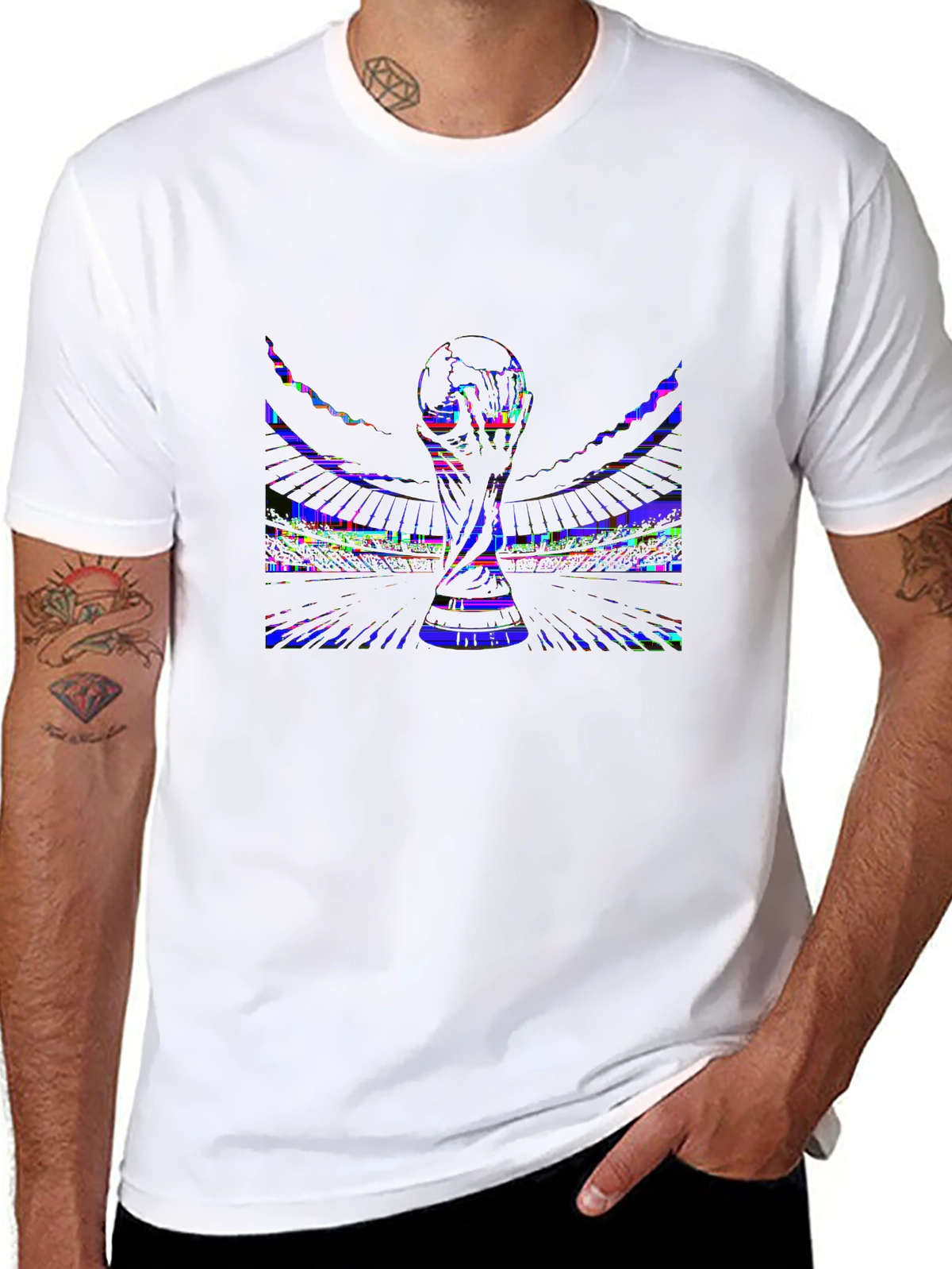Soccer Fever Tee – Stadium silhouette, goal
