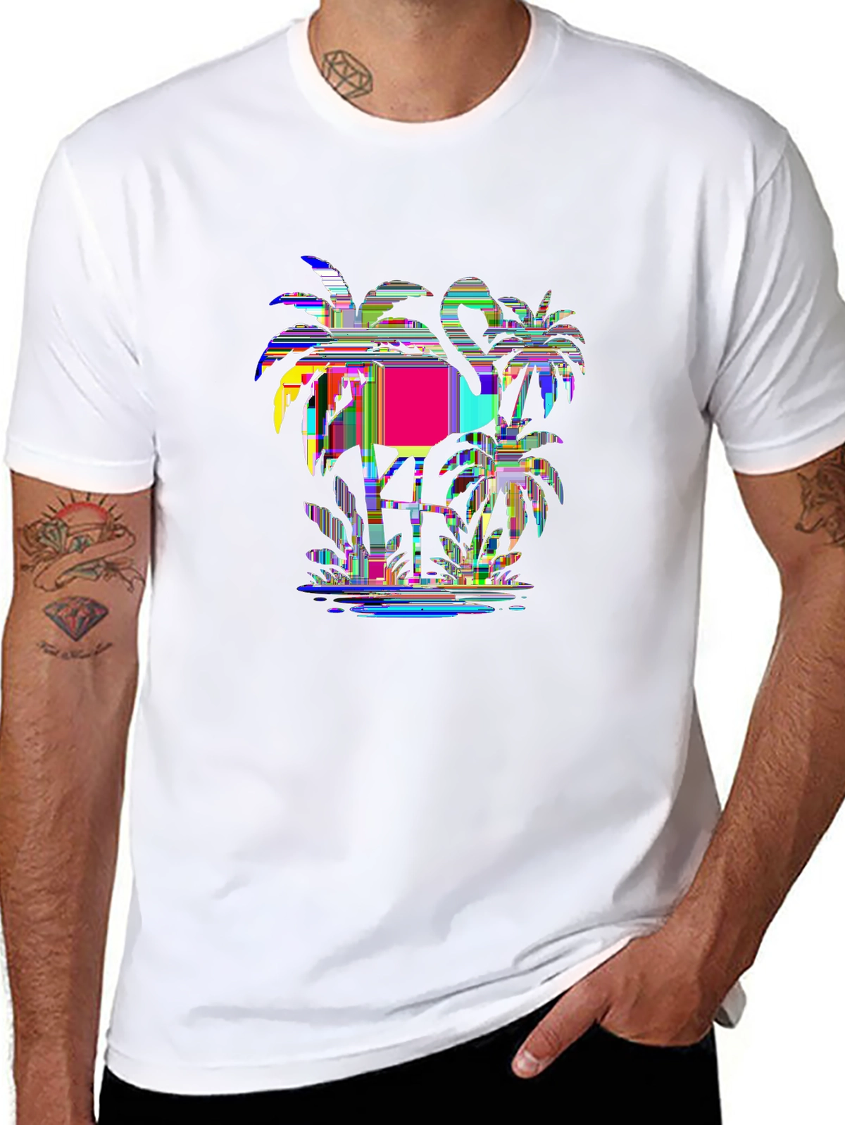 Summer Vibes Tee – Flamingo tropical, 'TROPICAL