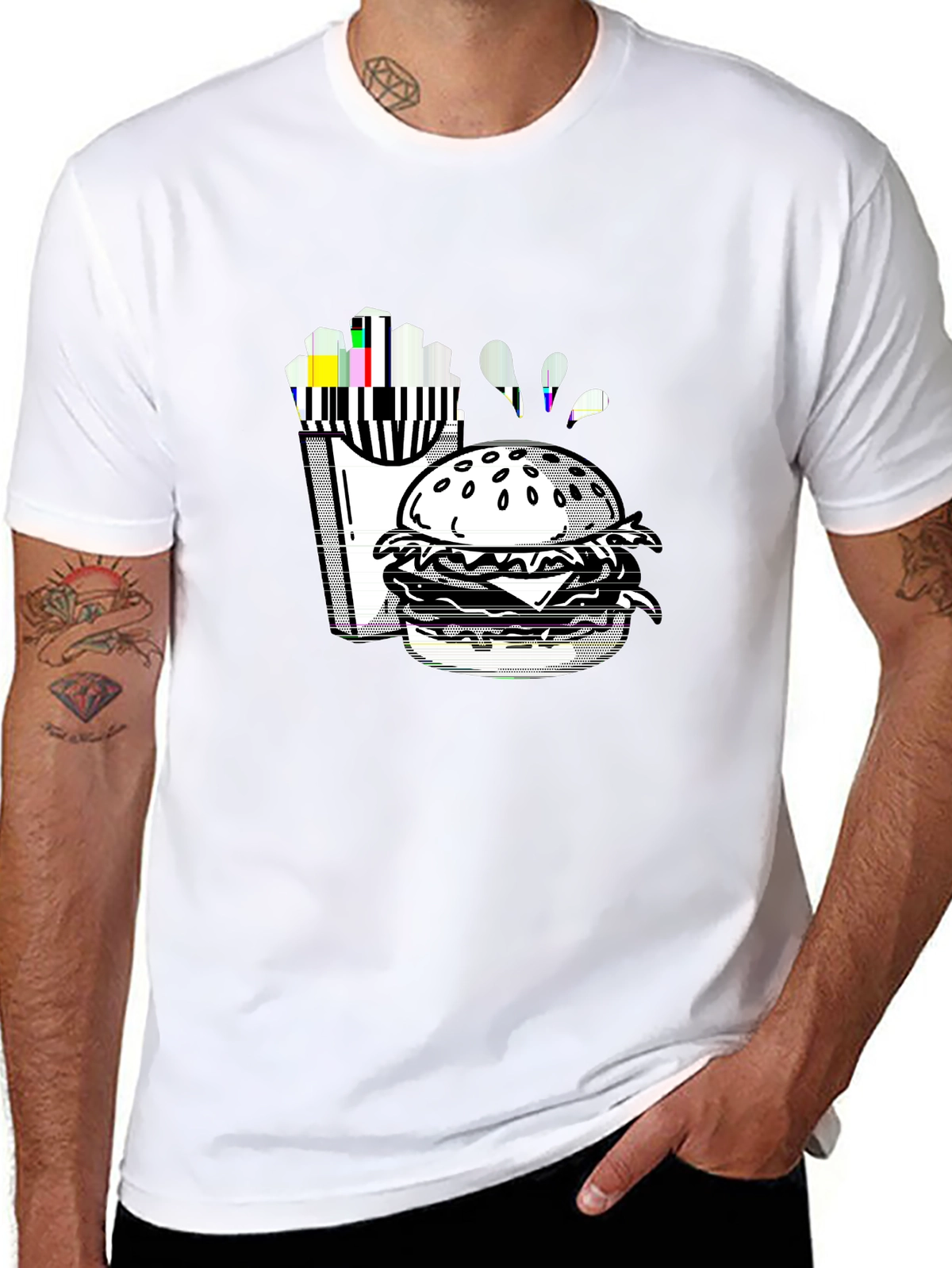 Foodie Vibes Tee – Burger with fries