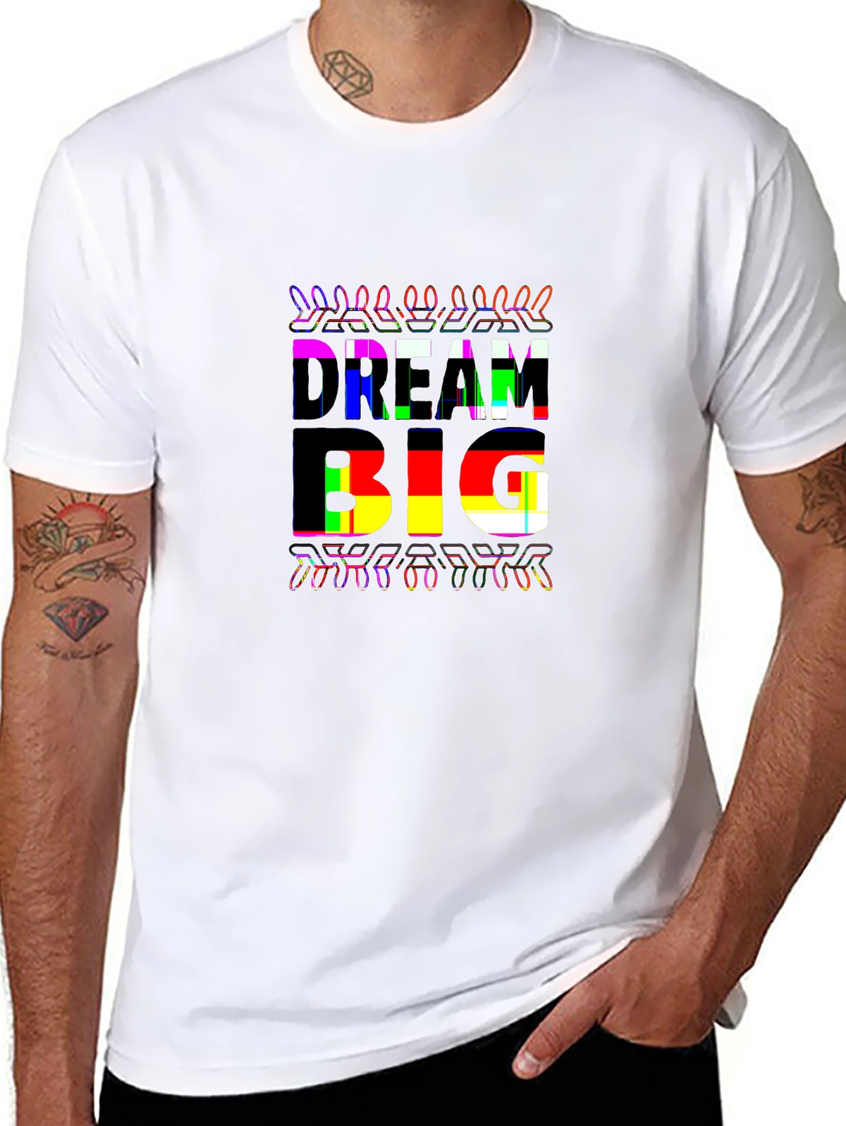 Minimal Statement Tee – Sans-serif 'DREAM BIG'