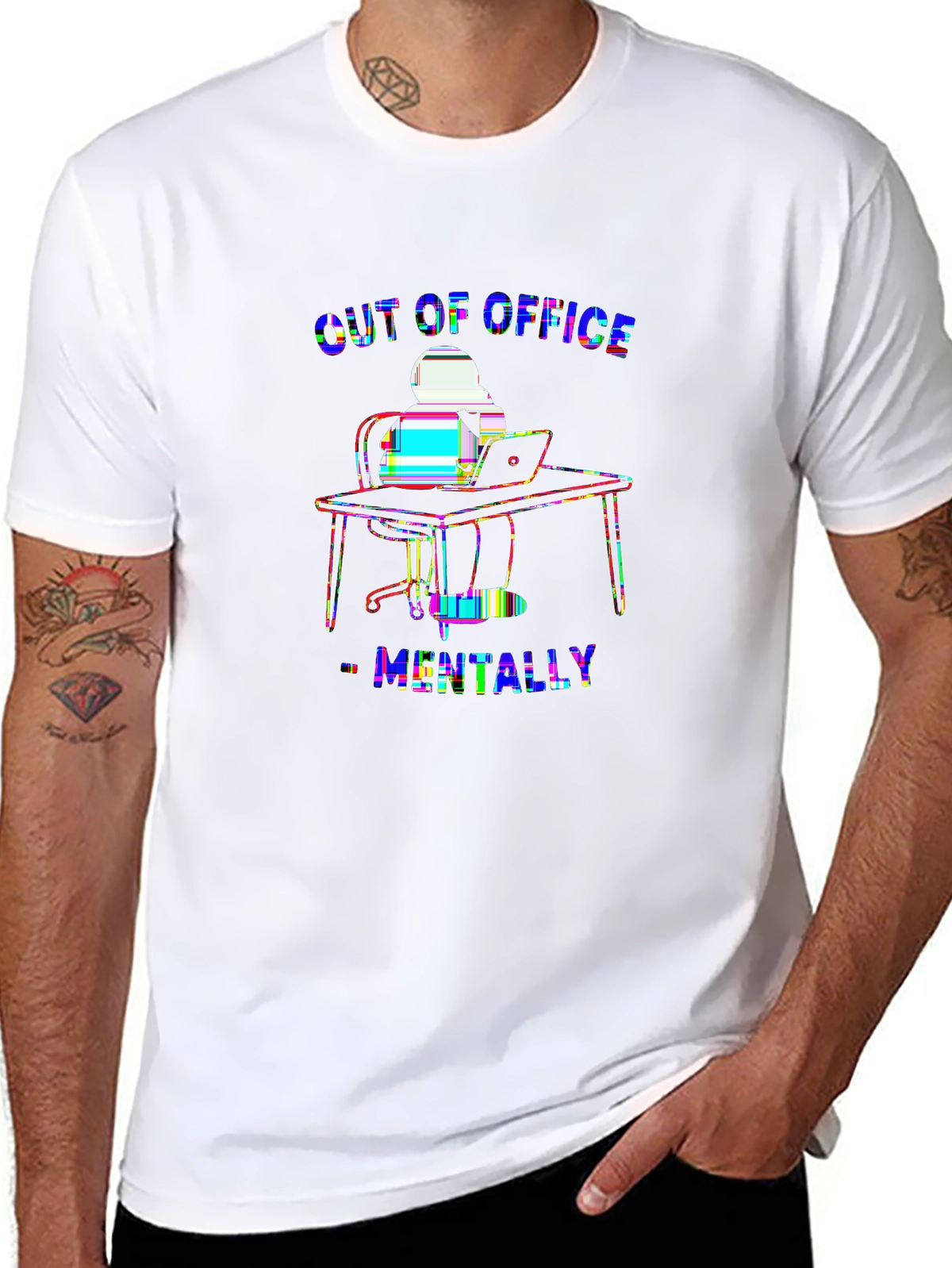 Funny Bone Tee – Stick figure sitting