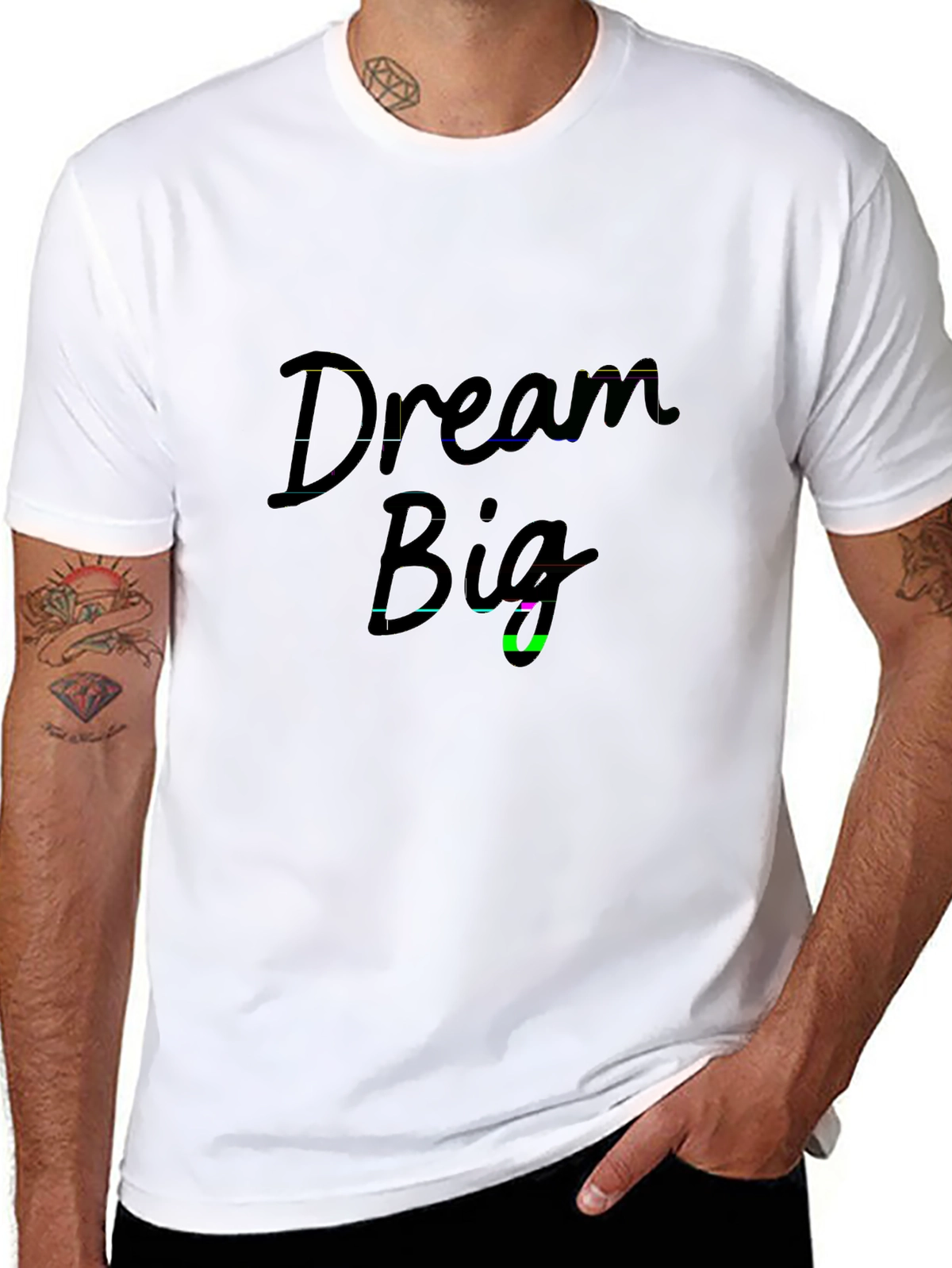 Minimal Statement Tee – Sans-serif 'DREAM BIG'