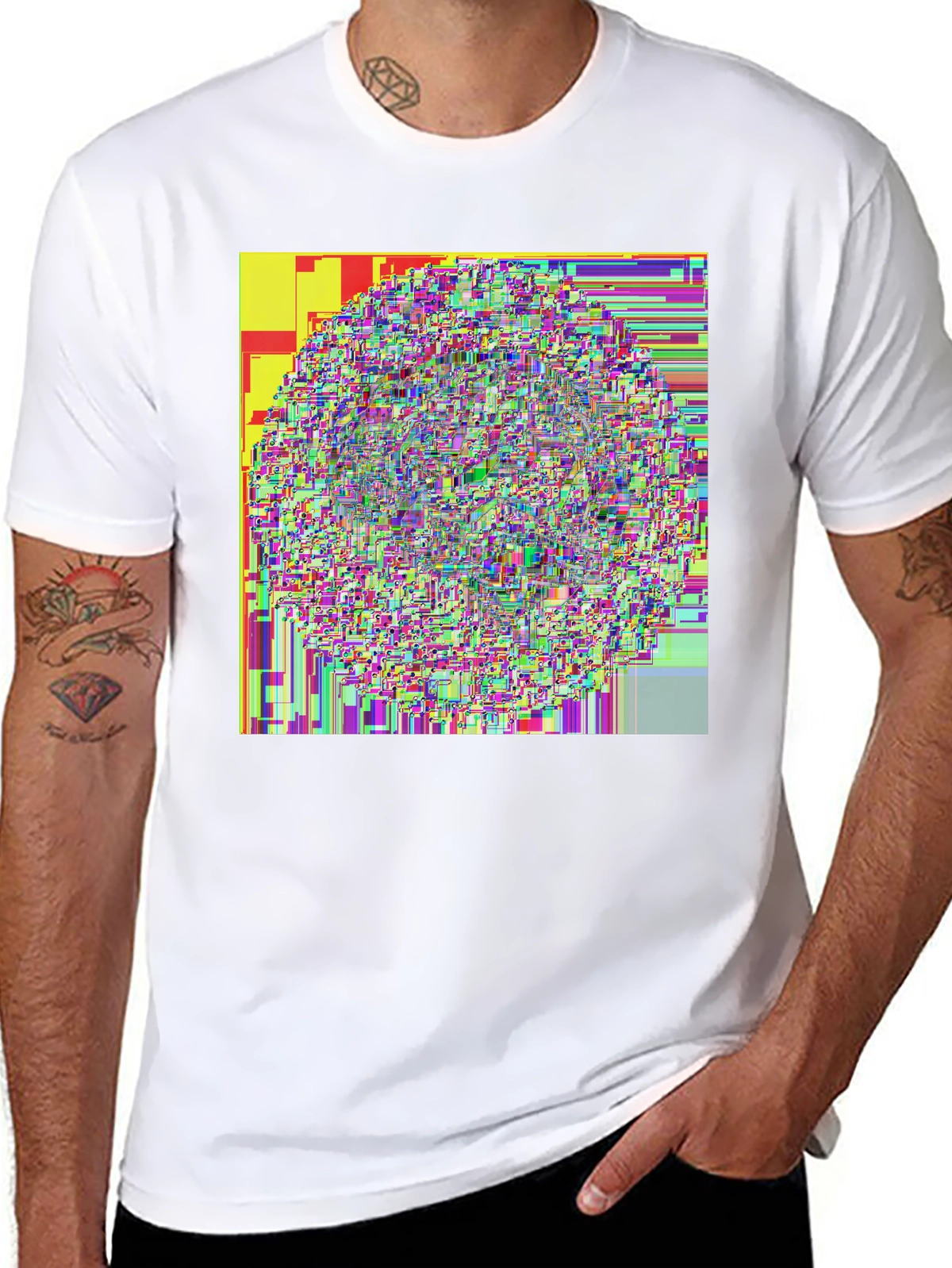 Future Tech Tee – Neon brain with