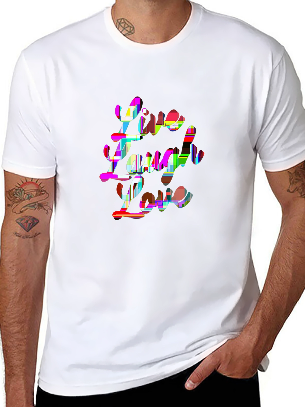 Minimal Statement Tee – Script cursive 'LIVE