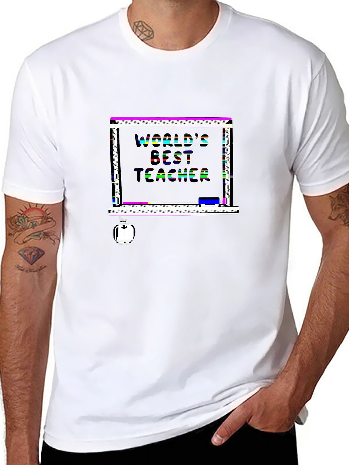 Side Hustle Tee – Chalkboard and apple