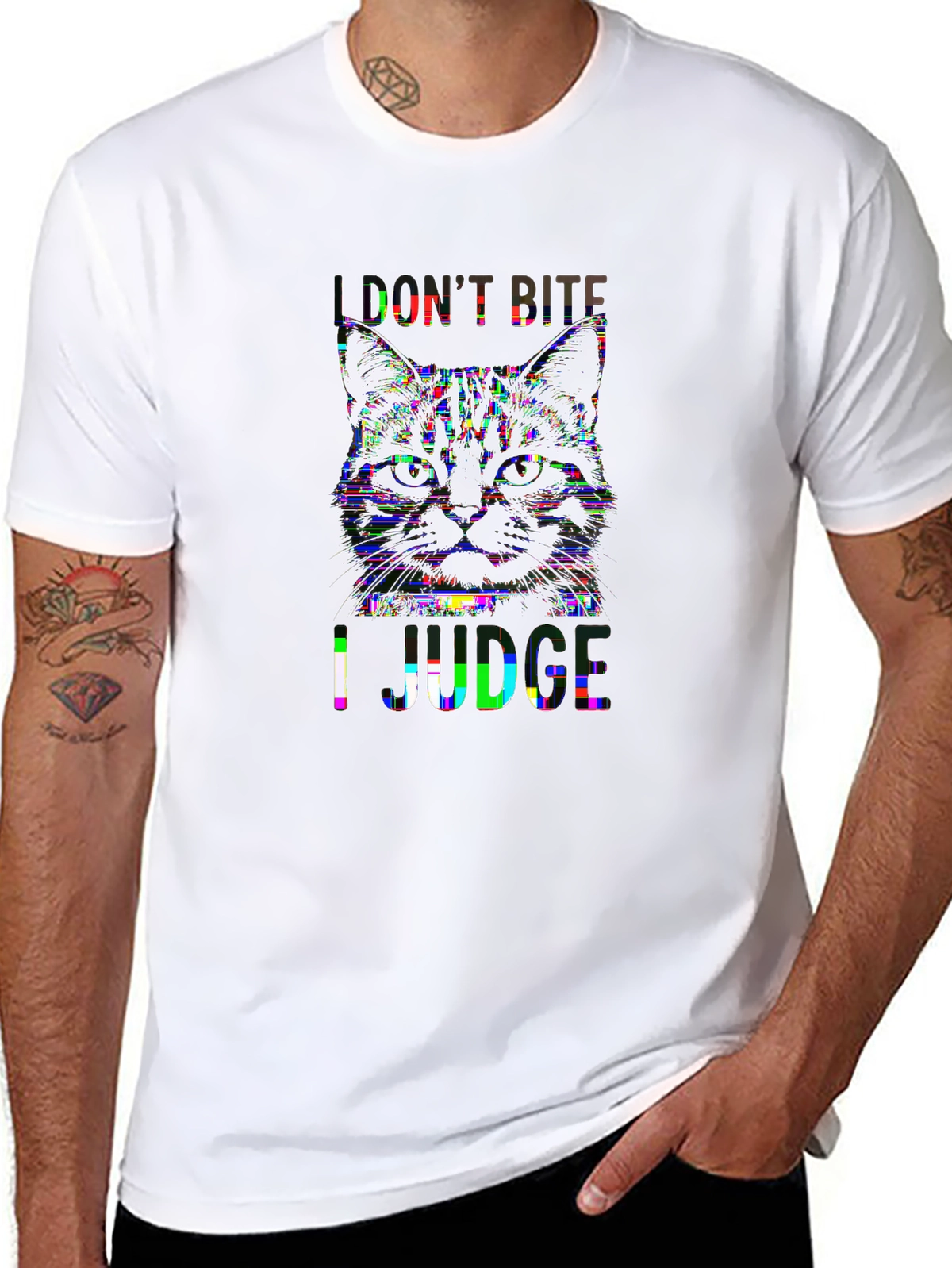 Funny Bone Tee – Cat looking annoyed