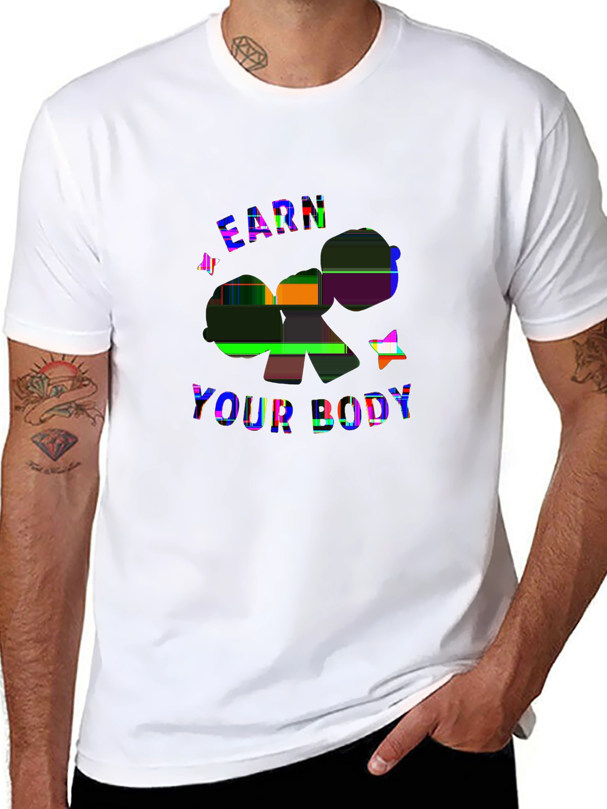 Train Hard Tee – Gym chalked hands