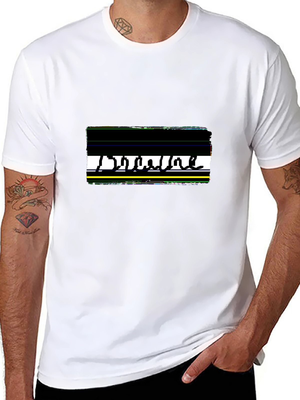 Minimal Statement Tee – Monoline 'BREATHE', simple