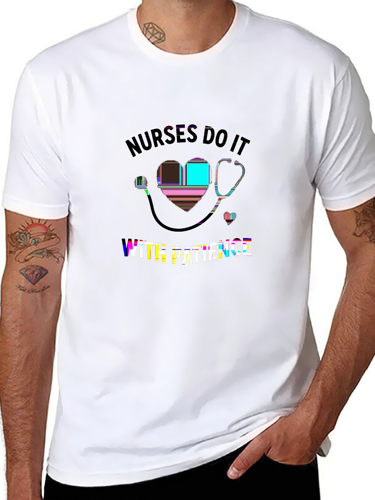 Side Hustle Tee – Stethoscope heart, nurse