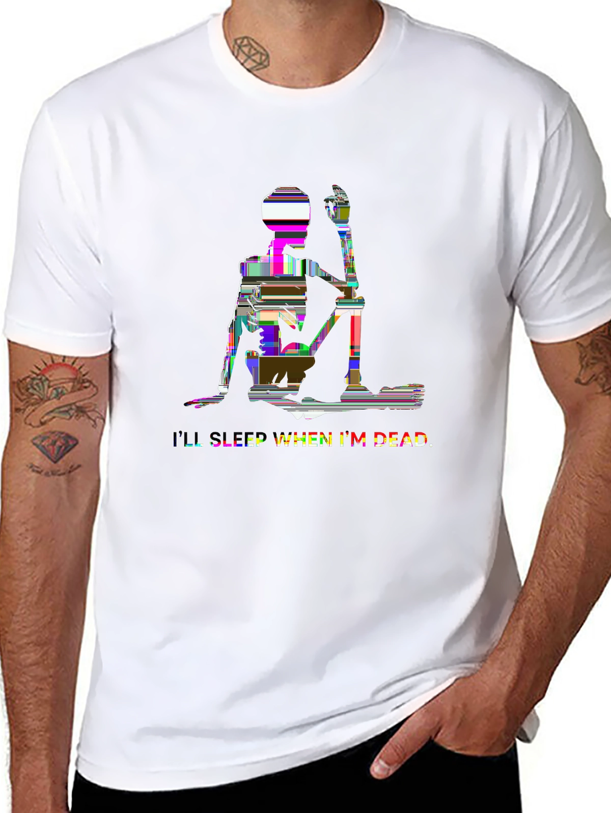 Funny Bone Tee – Skeleton sitting, 'I'LL