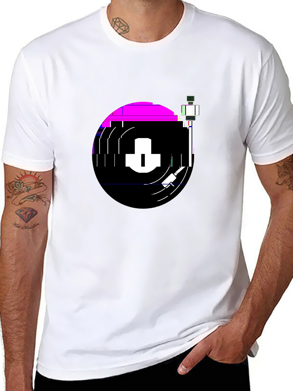 Vibes Music Tee – Vinyl record spin