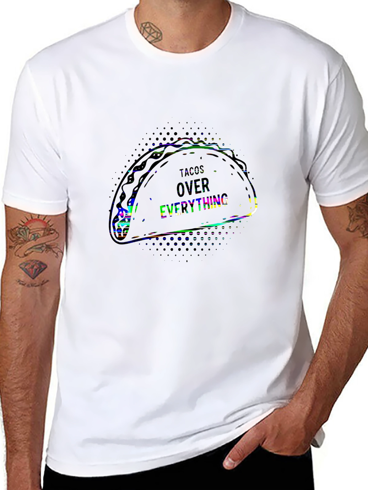 Foodie Vibes Tee – Taco illustration, 'TACOS