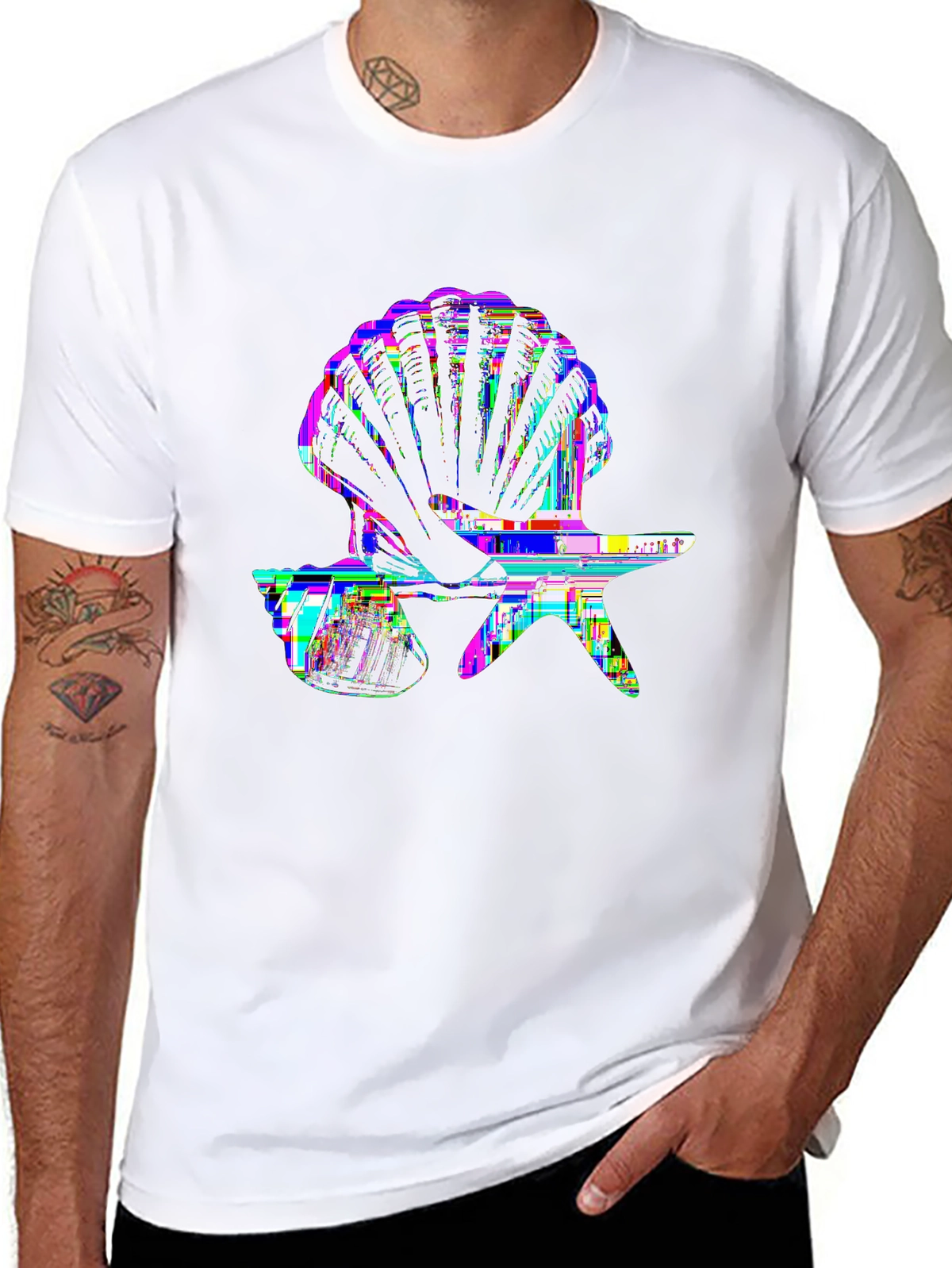 Summer Vibes Tee – Seashell and starfish