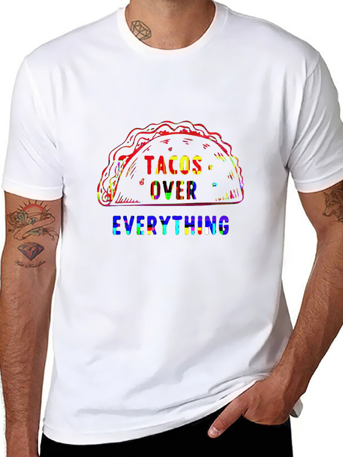 Foodie Vibes Tee – Taco illustration, 'TACOS