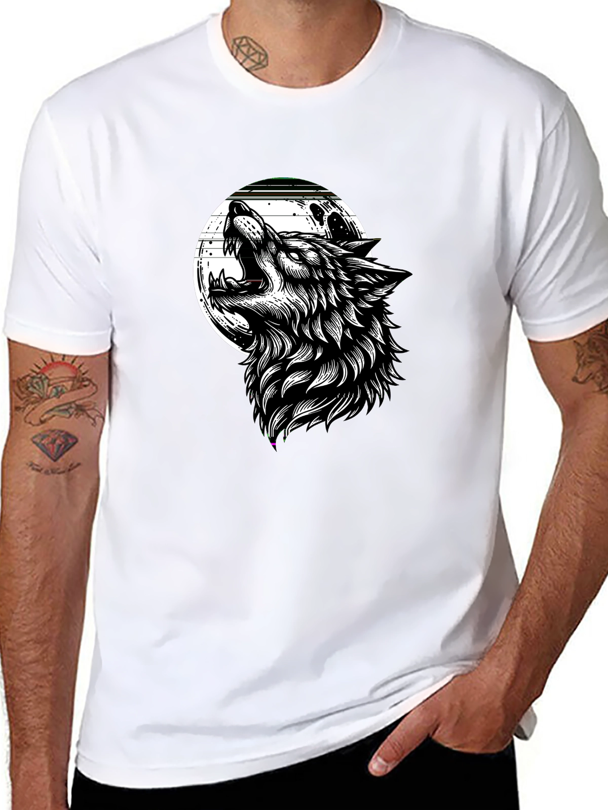 Mythical Legends Tee – Wolf howling full