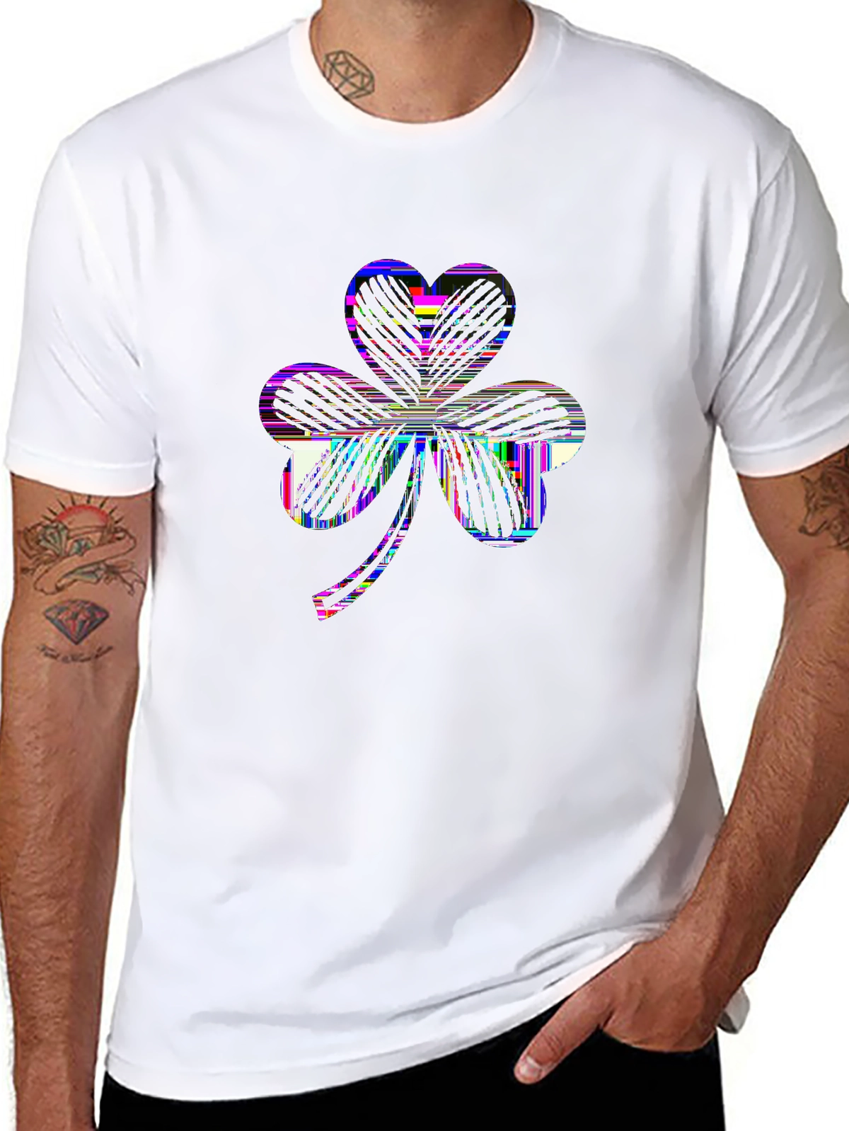 Holiday Spirit Tee – Shamrock clover, 'LUCKY'