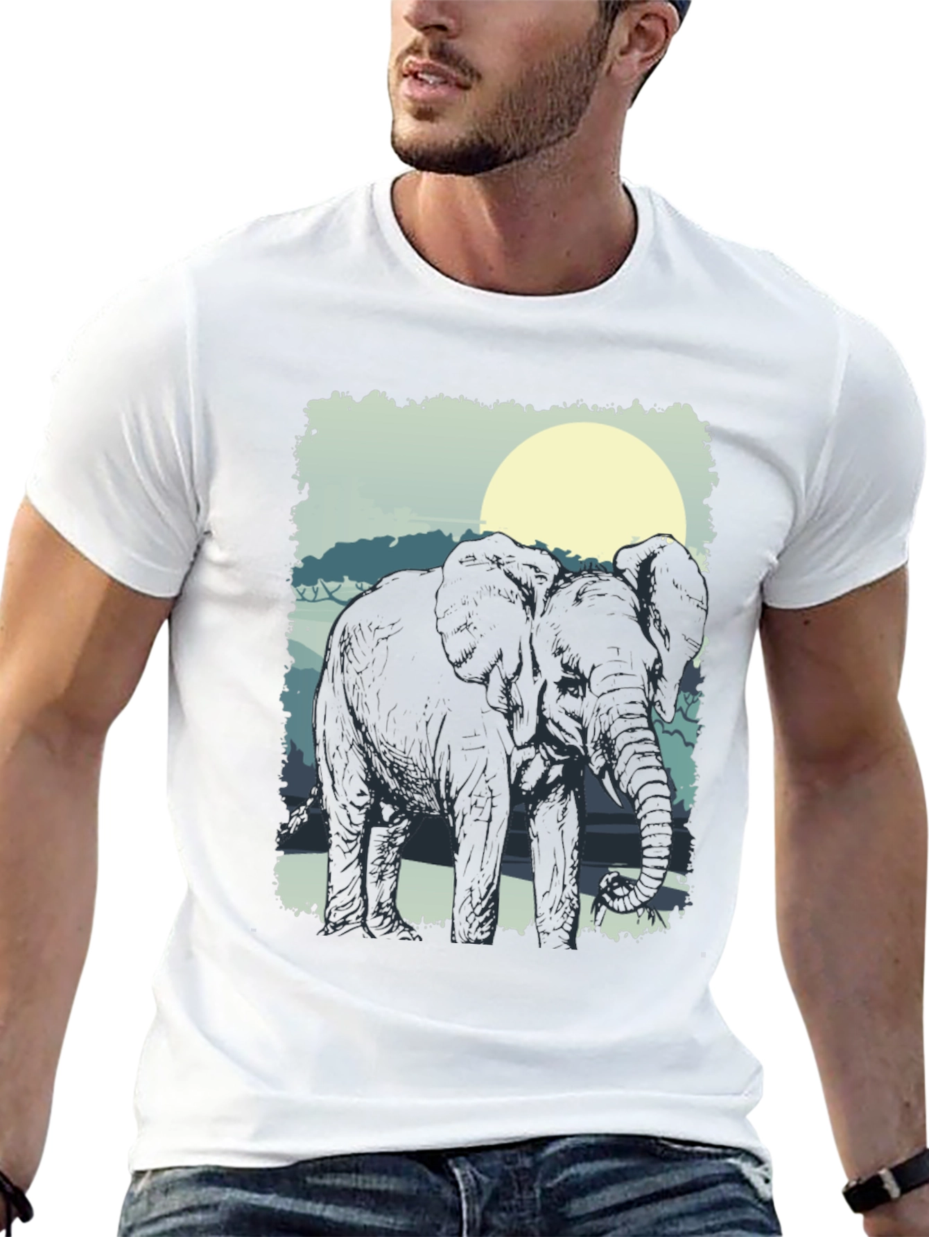 Elephant Silhouette Graphic Tee