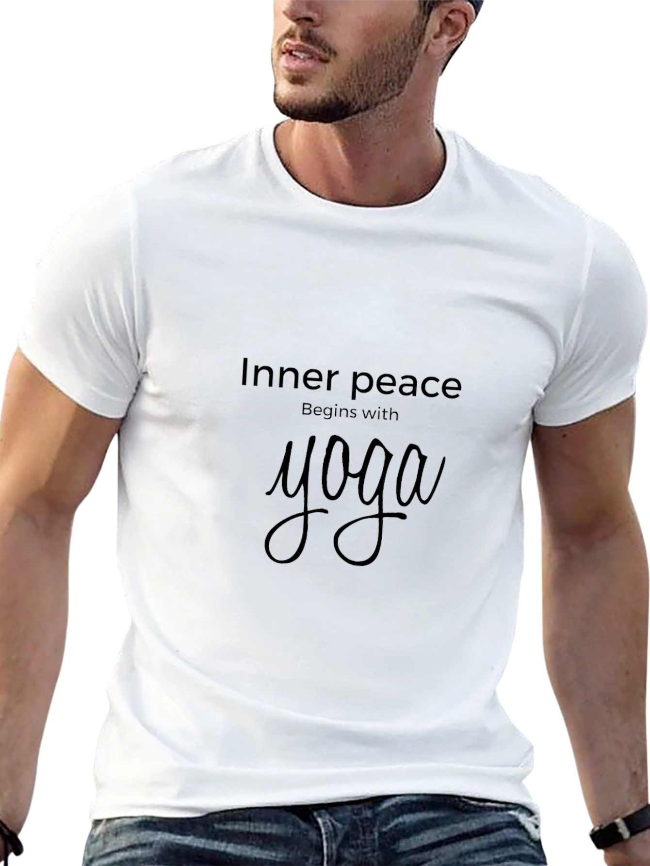 Inner Peace Yoga Black Graphic Tee Shirt