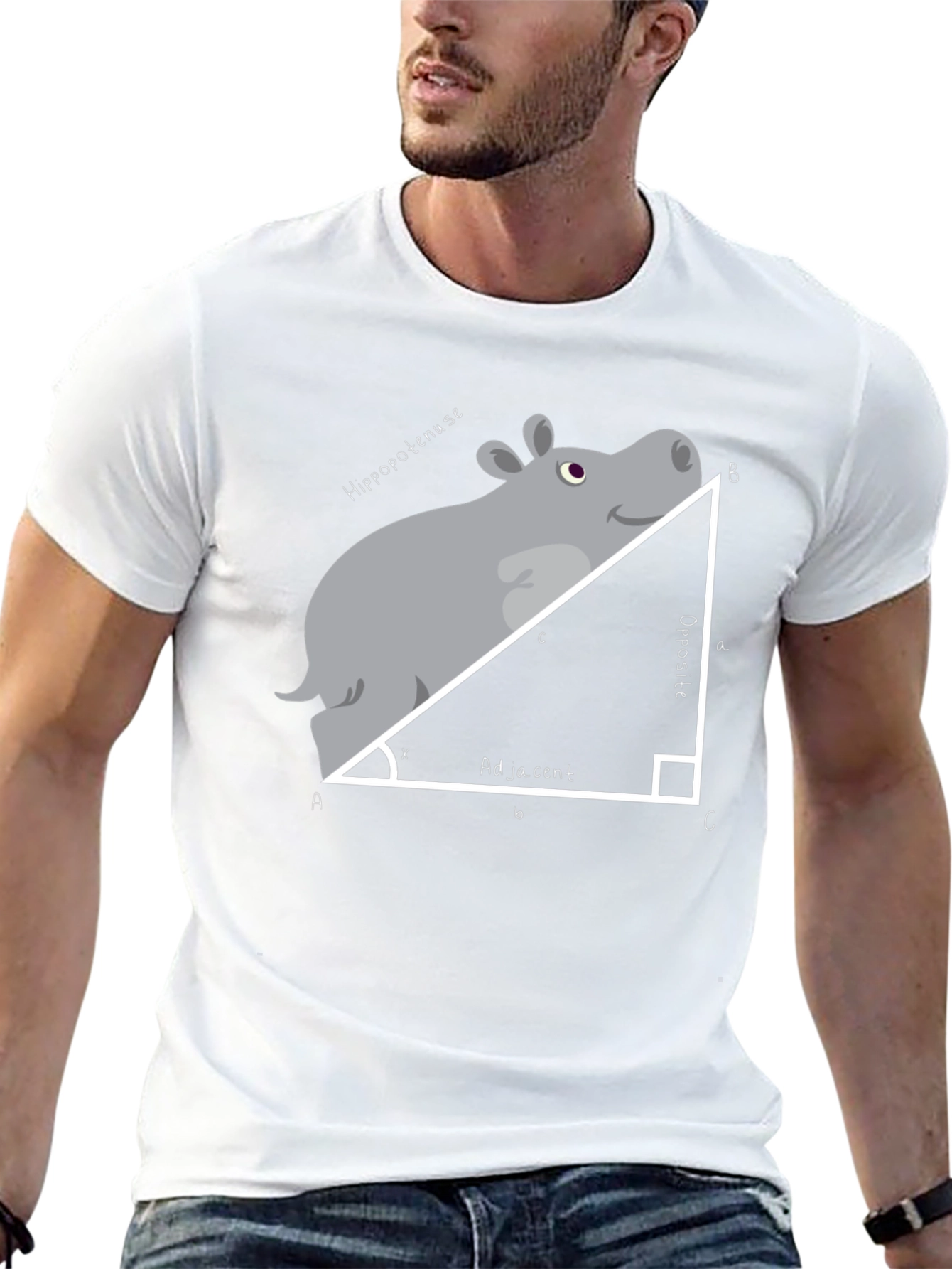 Hippo-tenuse T-Shirt: Math Humor Tee