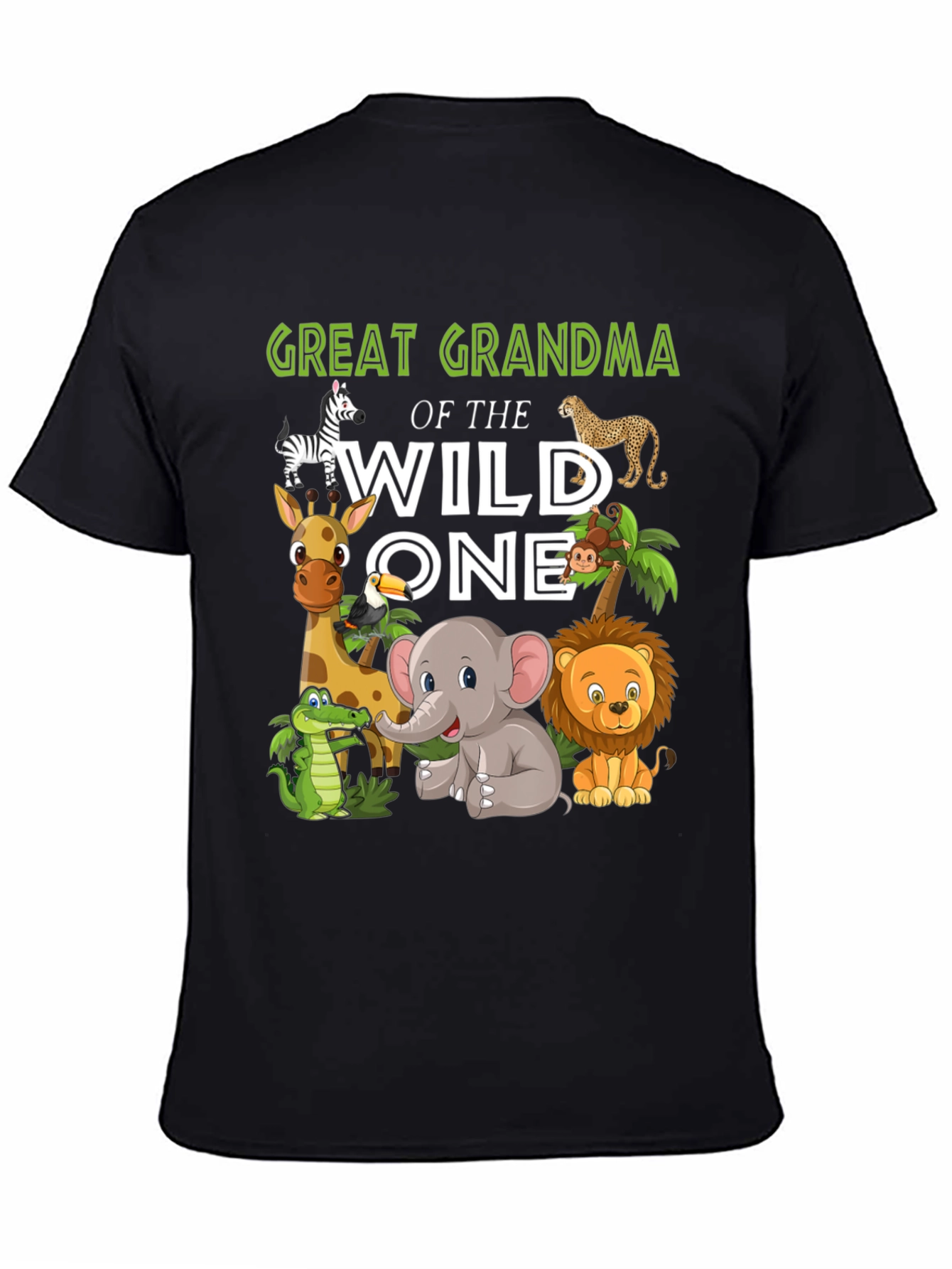 Great Grandma Wild One Safari Animals T-Shirt