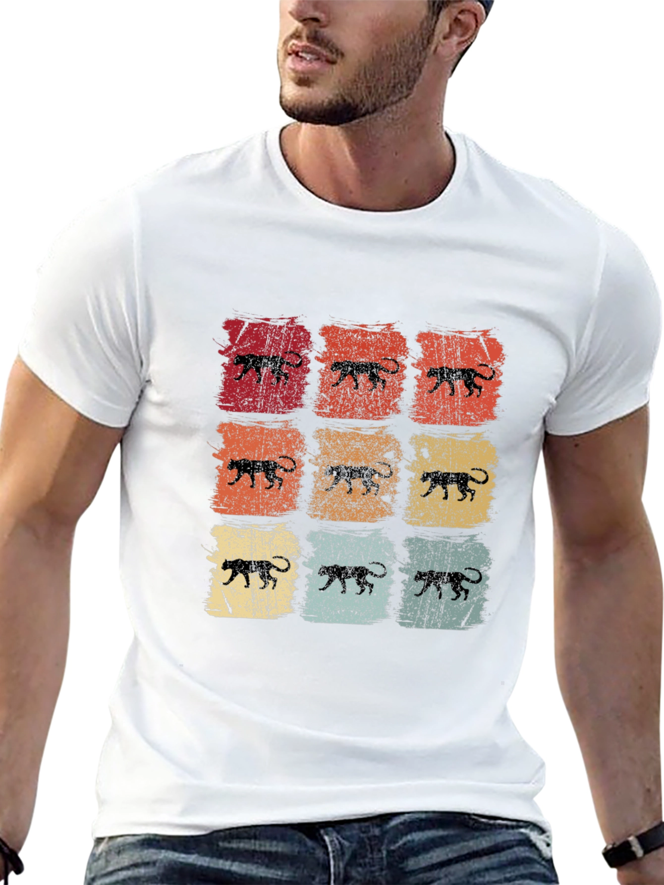 Retro Jaguar Print T-Shirt