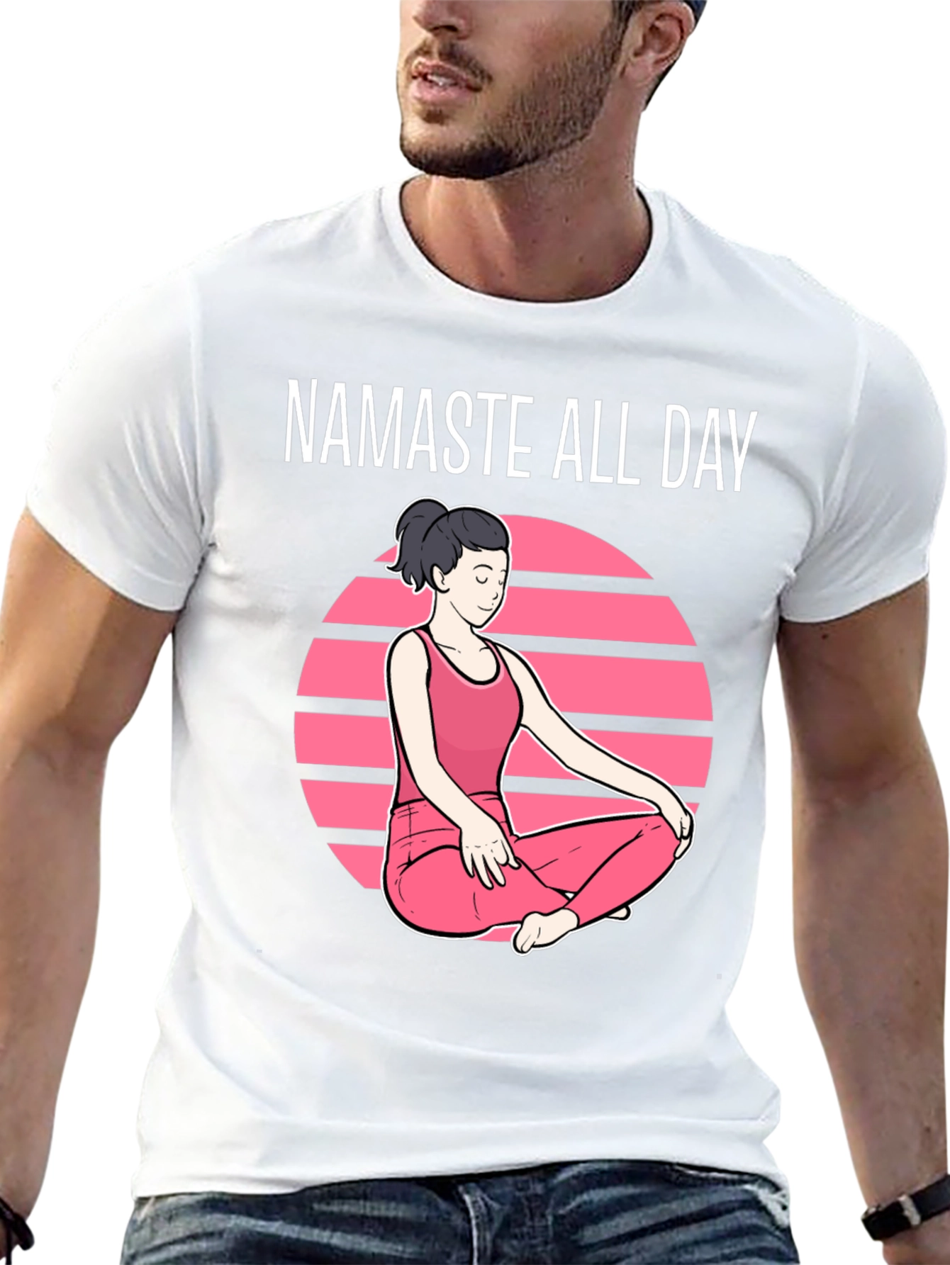 Namaste All Day Graphic T-Shirt - Yoga Design