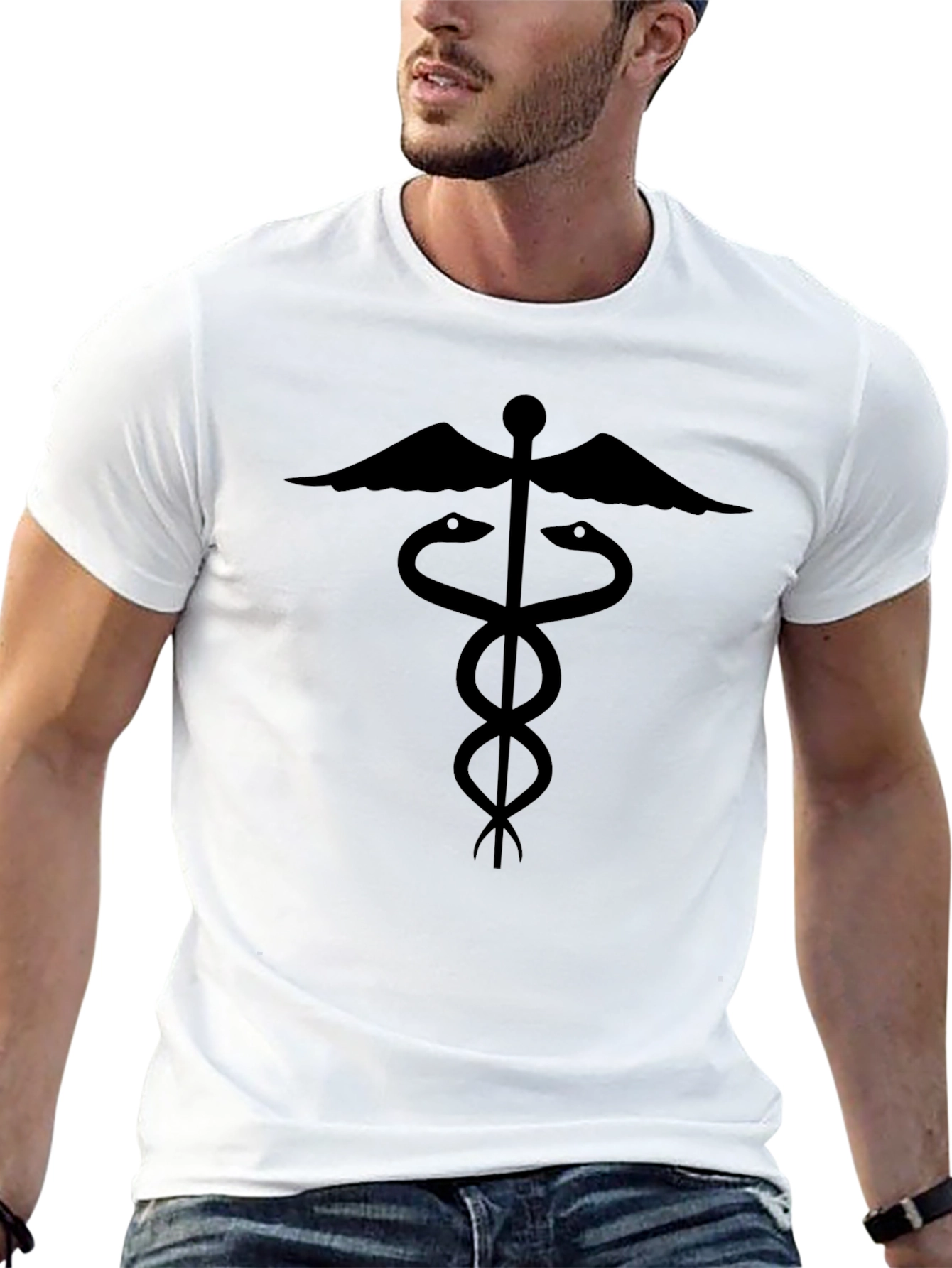 Caduceus Symbol Black T-Shirt