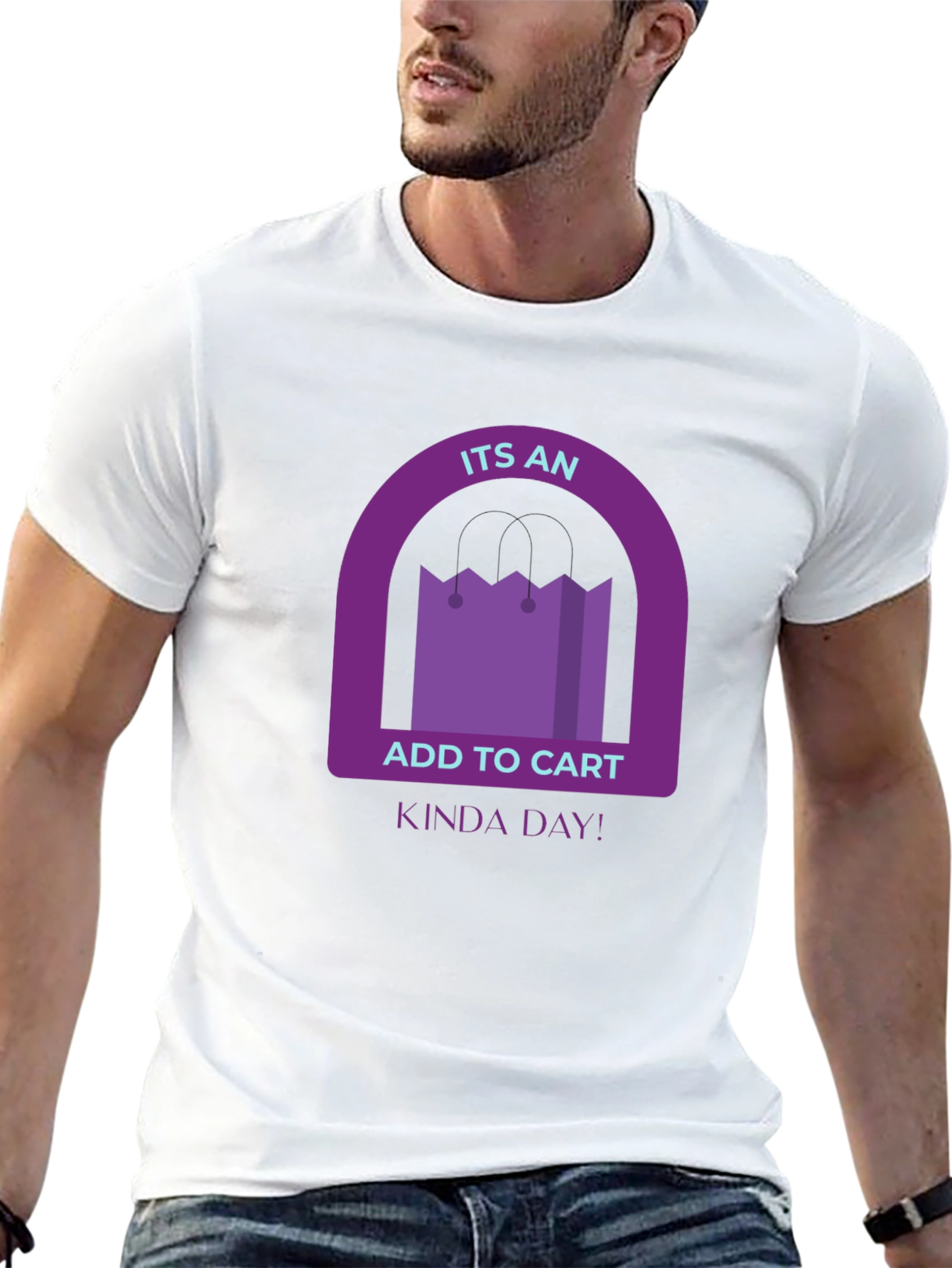 Add to Cart Kinda Day Black T-Shirt