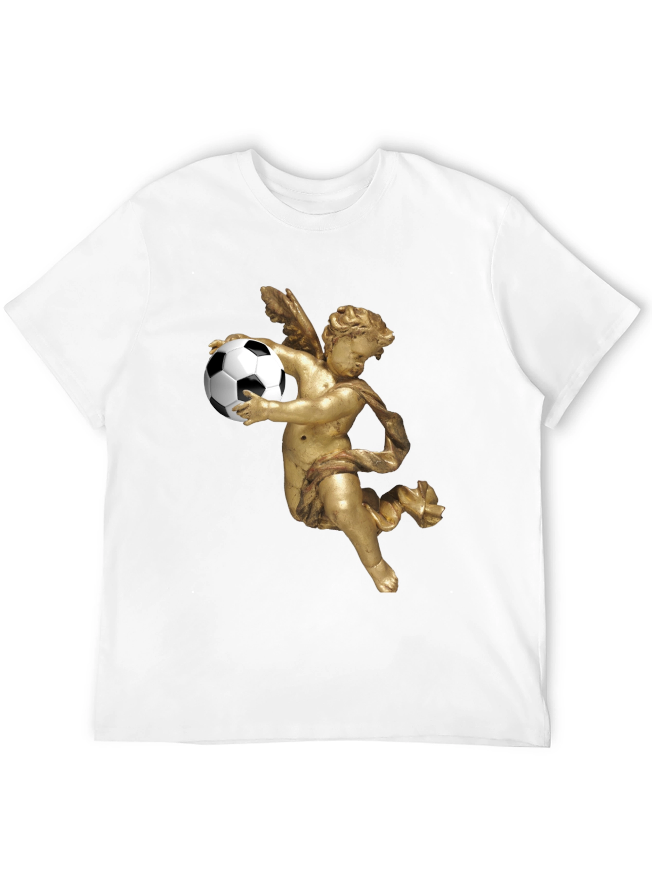Angel Soccer T-Shirt - Black Graphic Tee