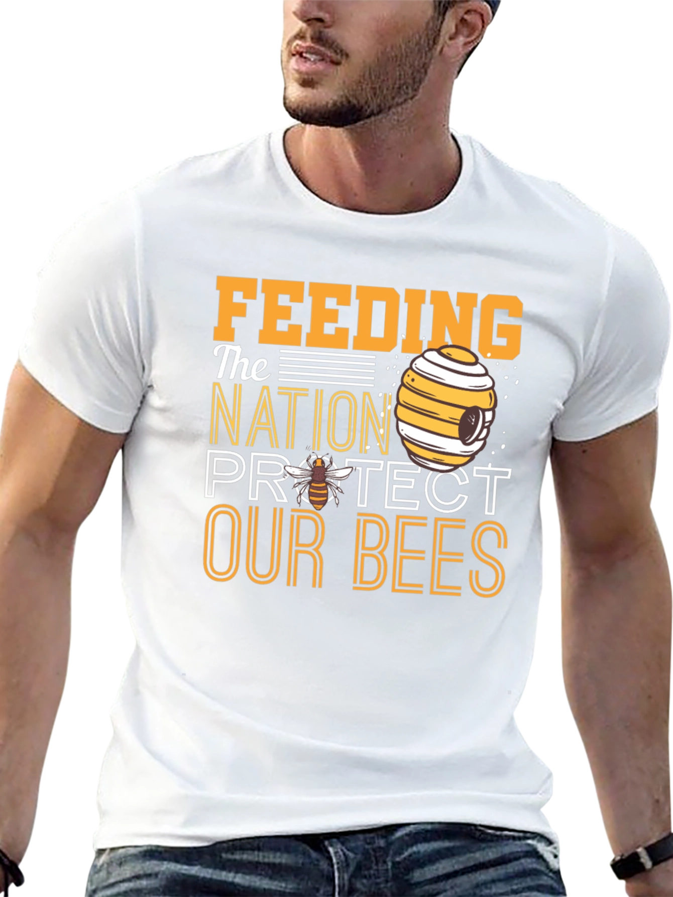 Feeding the Nation Protect Our Bees Black T-Shirt