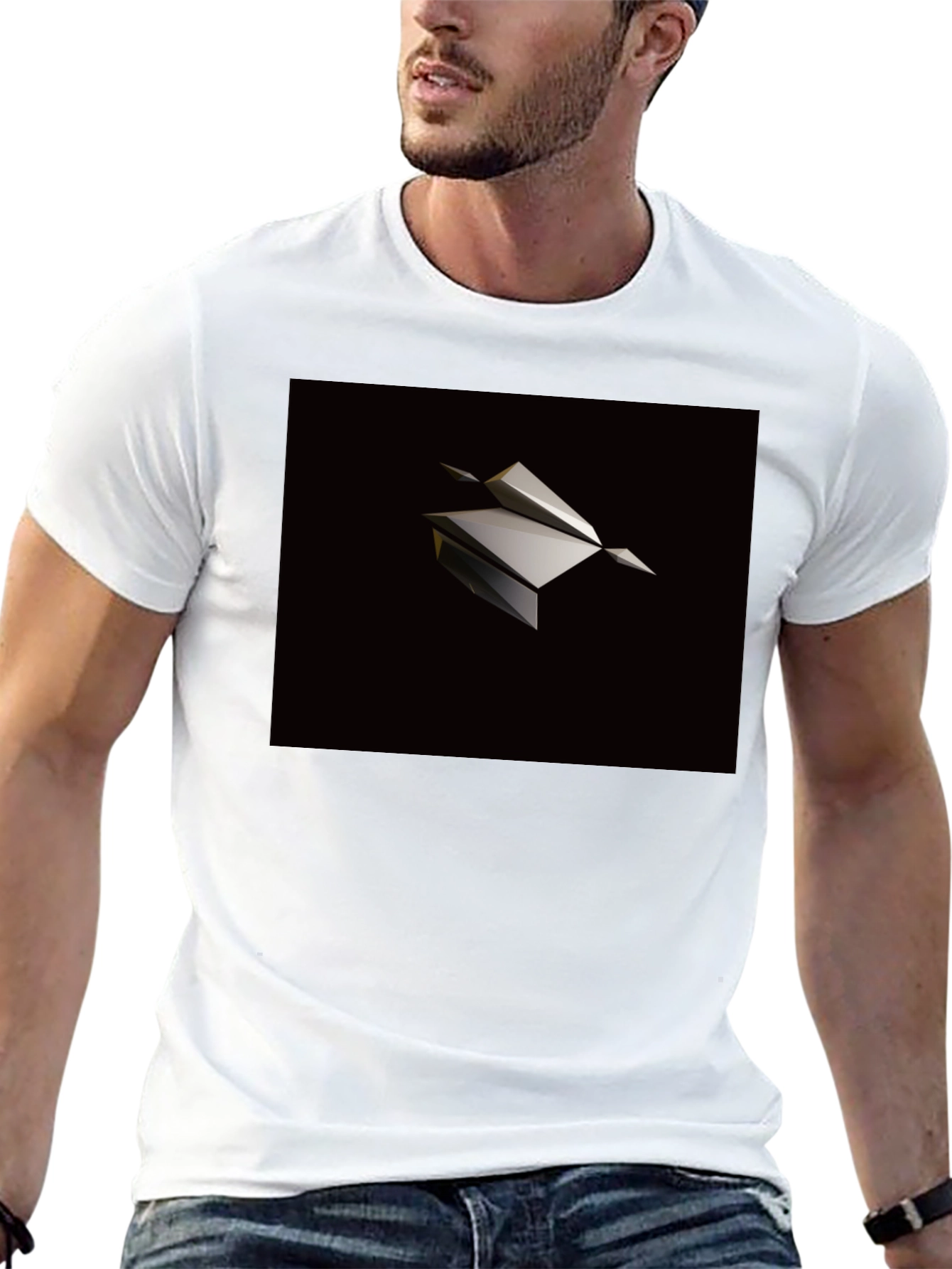 Abstract Origami T-Shirt - Sleek Design Modern Style