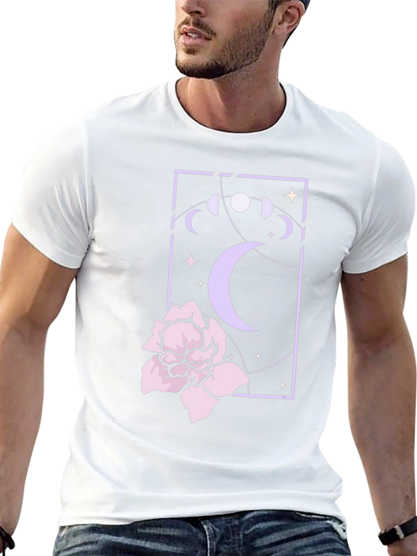 Mystic Moonflower Graphic Tee - Black