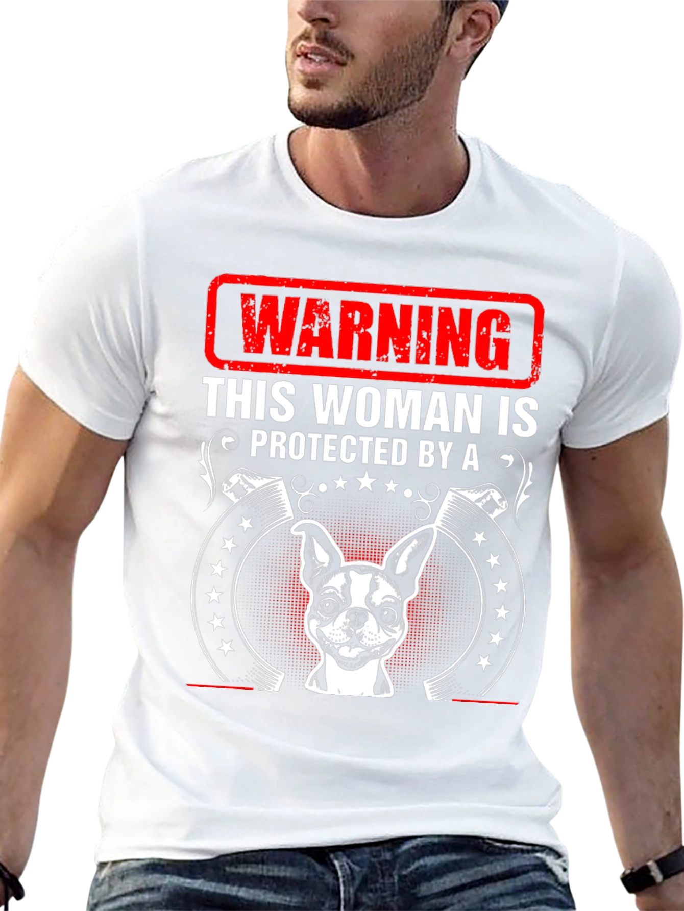 Warning: Protected by Dog T-Shirt