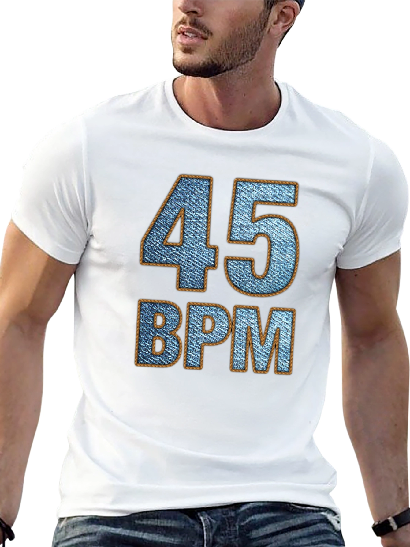 45 BPM Denim Style Graphic Tee Shirt