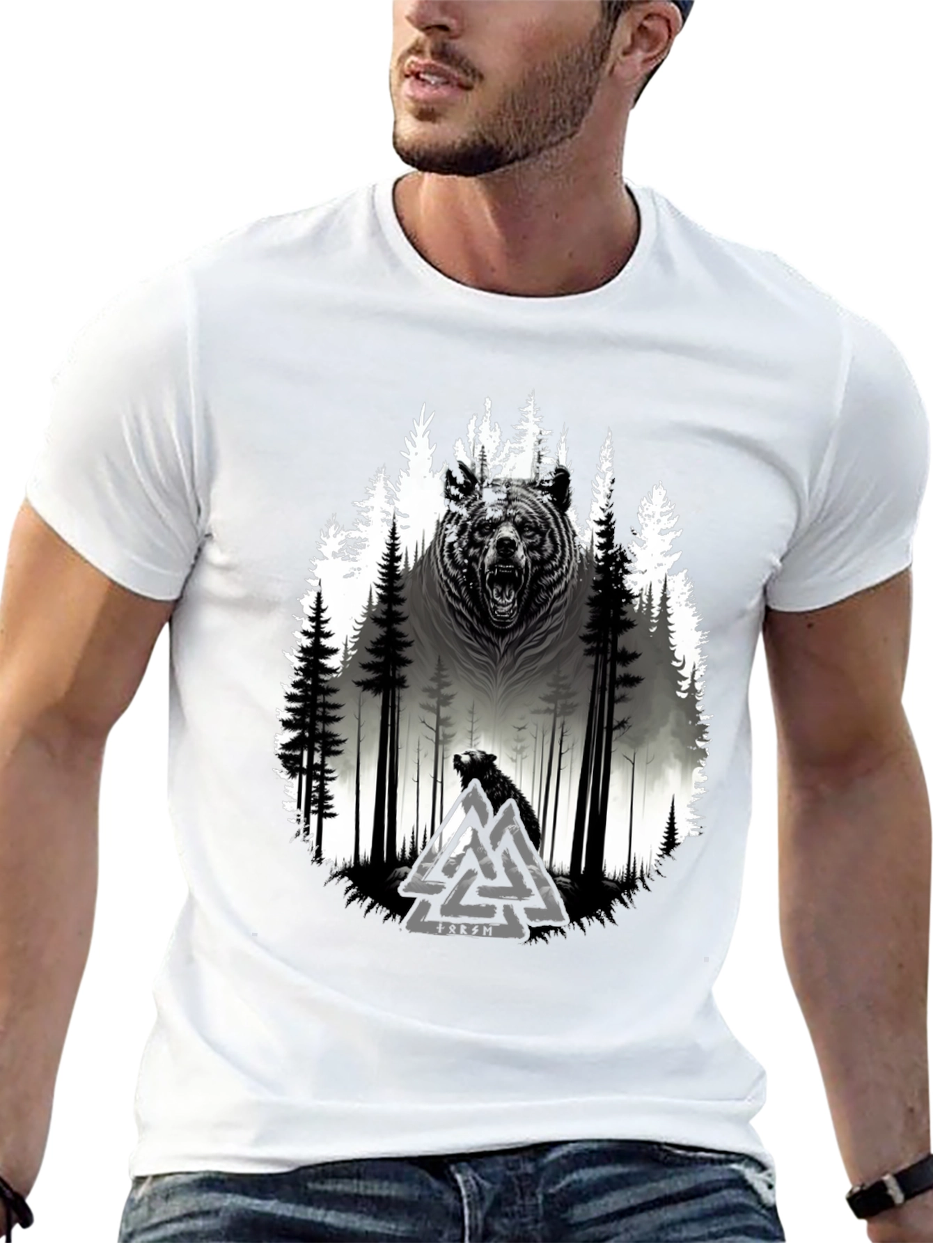 Viking Bear Forest Graphic Tee