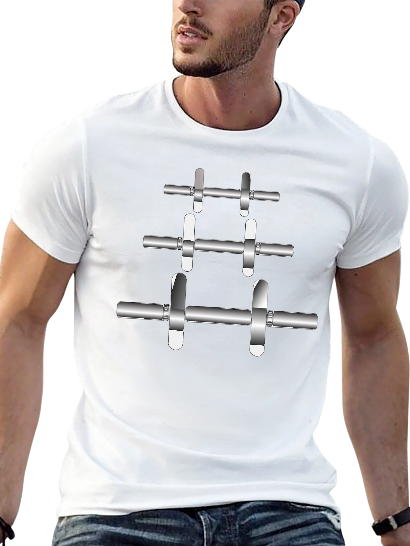 Weightlifting Barbell T-Shirt - Gym Fitness Apparel