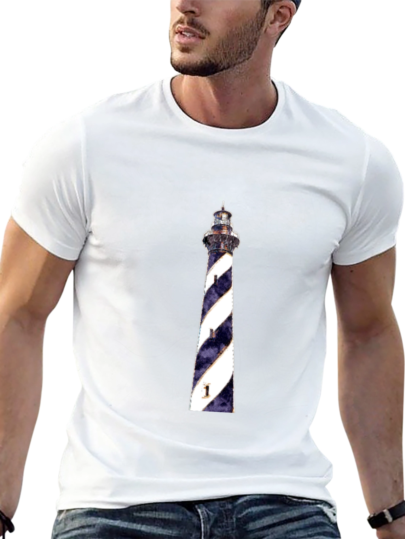 Lighthouse Graphic Tee - Black Cotton