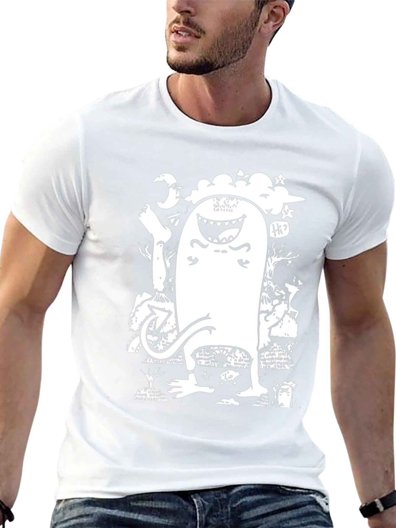 Monster Graphic T-Shirt - Black Cotton Tee